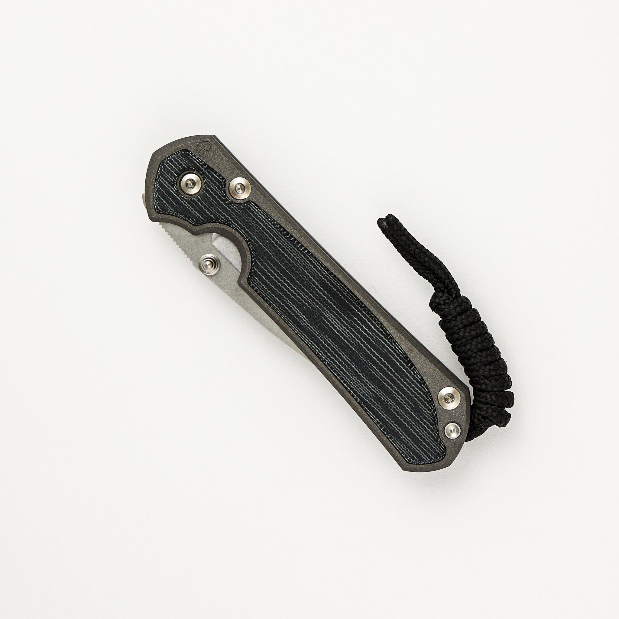 Small Sebenza 31 - Drop Point CPM MagnaCut Blade - Black Canvas Micarta Inlays - Silver Double Thumb Lugs