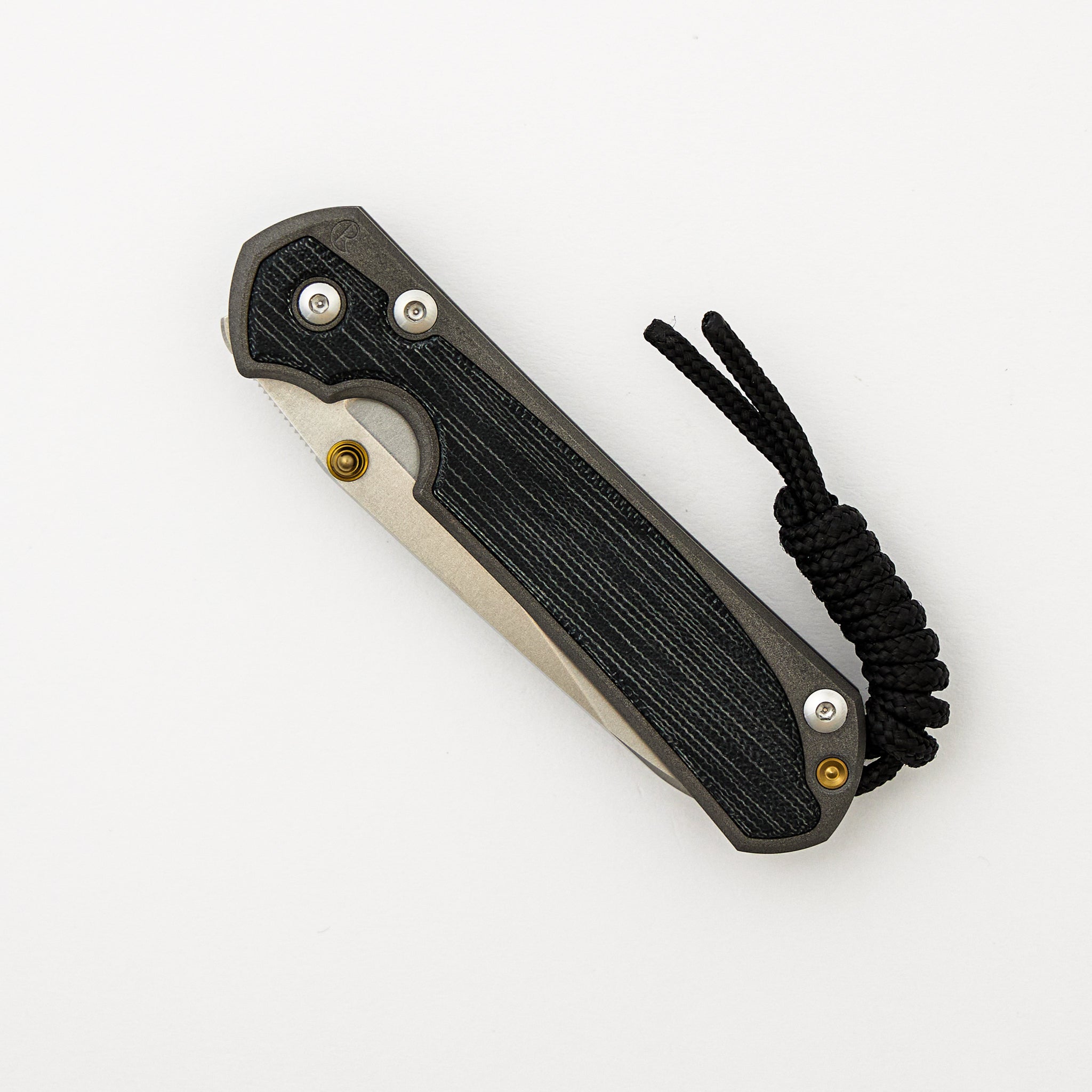 Small Sebenza 31 - Black Canvas Micarta Inlays - Insingo CPM MagnaCut Blade - Gold Double Thumb Lugs