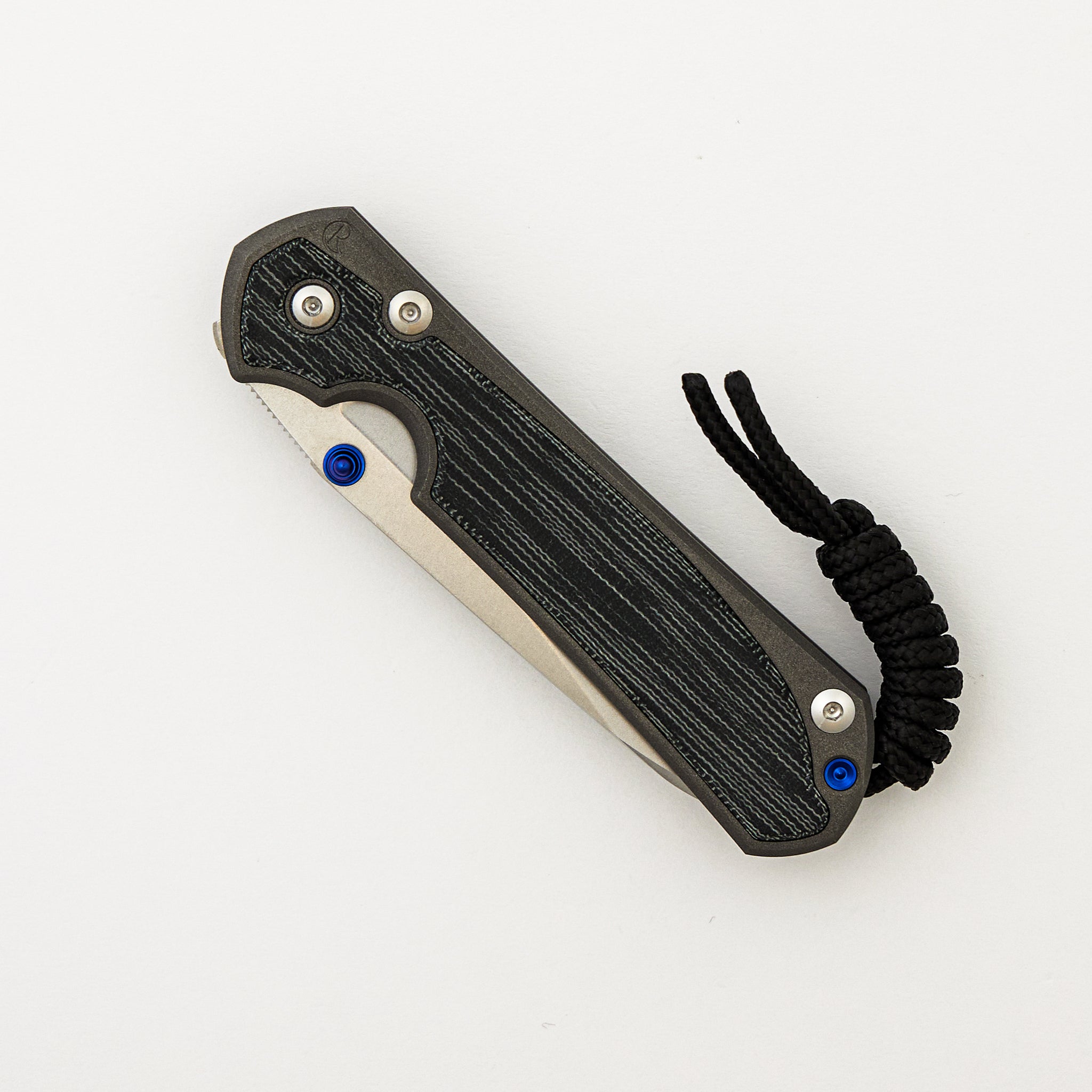 Small Sebenza 31 - Black Canvas Micarta Inlays - Insingo CPM MagnaCut Blade - Blue Double Thumb Lugs
