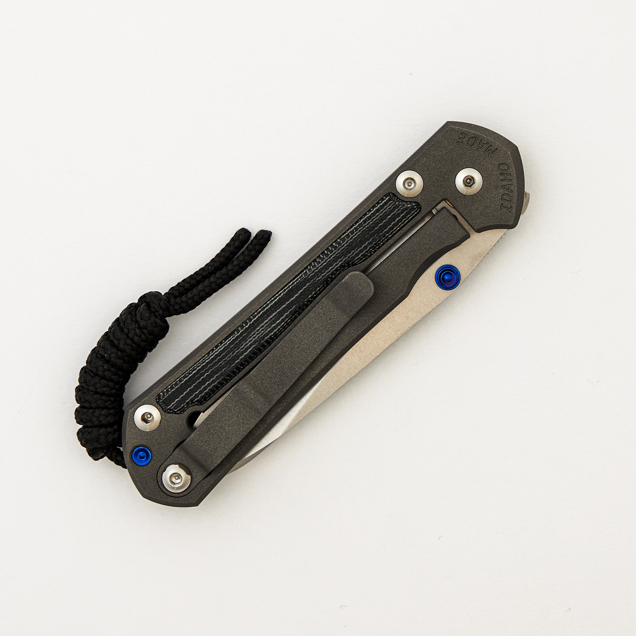 Small Sebenza 31 - Black Canvas Micarta Inlays - Insingo CPM MagnaCut Blade - Blue Double Thumb Lugs