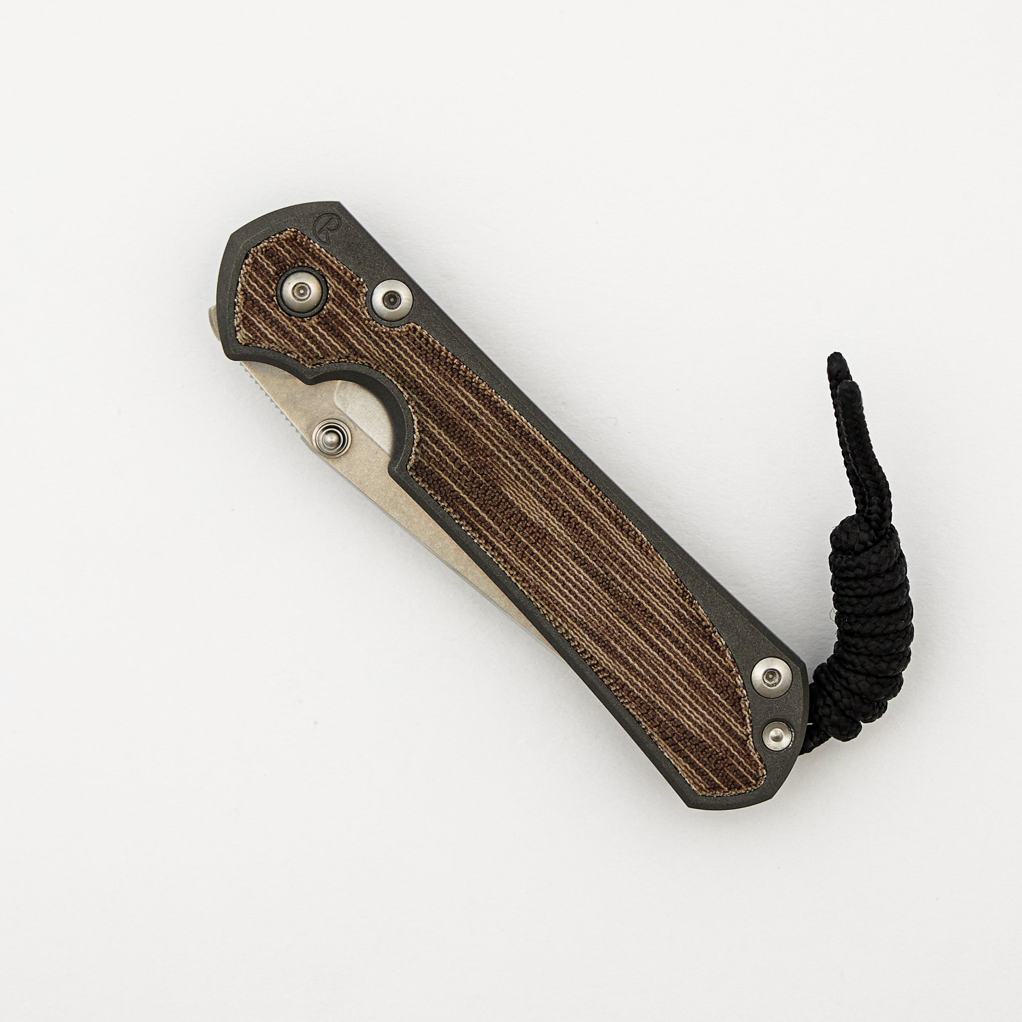 Small Sebenza 31 - Natural Canvas Micarta Inlay - Tanto CPM MagnaCut Blade - Silver Double Thumb Lugs