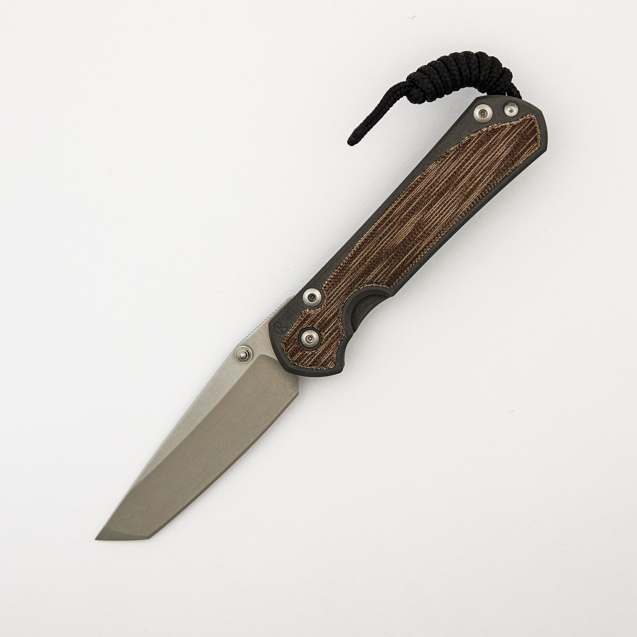 Small Sebenza 31 - Natural Canvas Micarta Inlay - Tanto CPM MagnaCut Blade - Silver Double Thumb Lugs