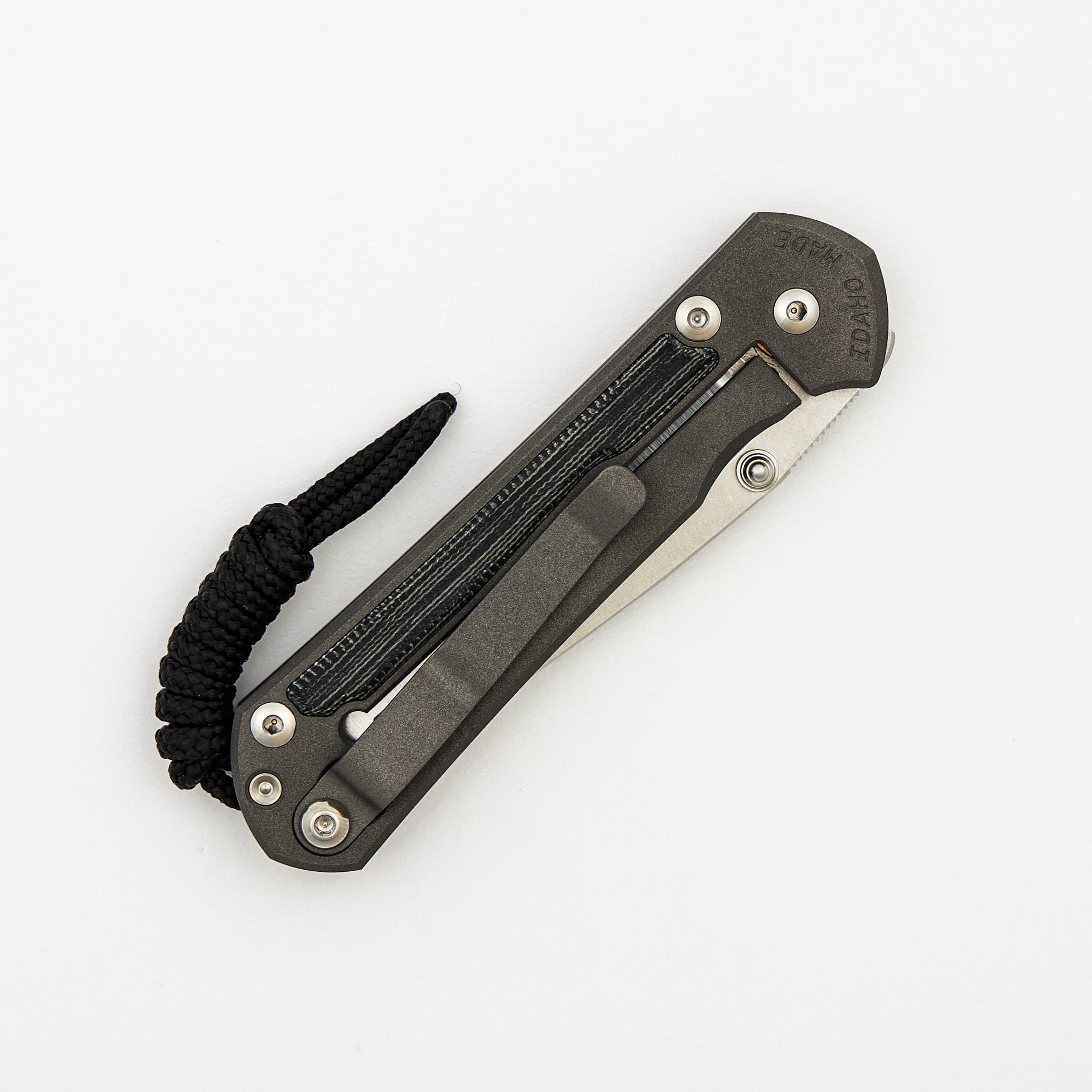 Small Sebenza 31 - Black Canvas Micarta Inlay - Polished Drop Point CPM MagnaCut Blade - Silver Double Thumb Lugs