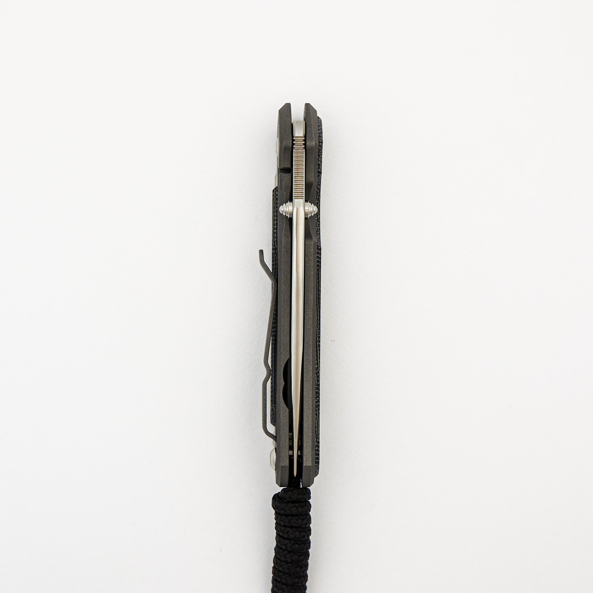 Small Sebenza 31 - Black Canvas Micarta Inlay - Polished Drop Point CPM MagnaCut Blade - Silver Double Thumb Lugs