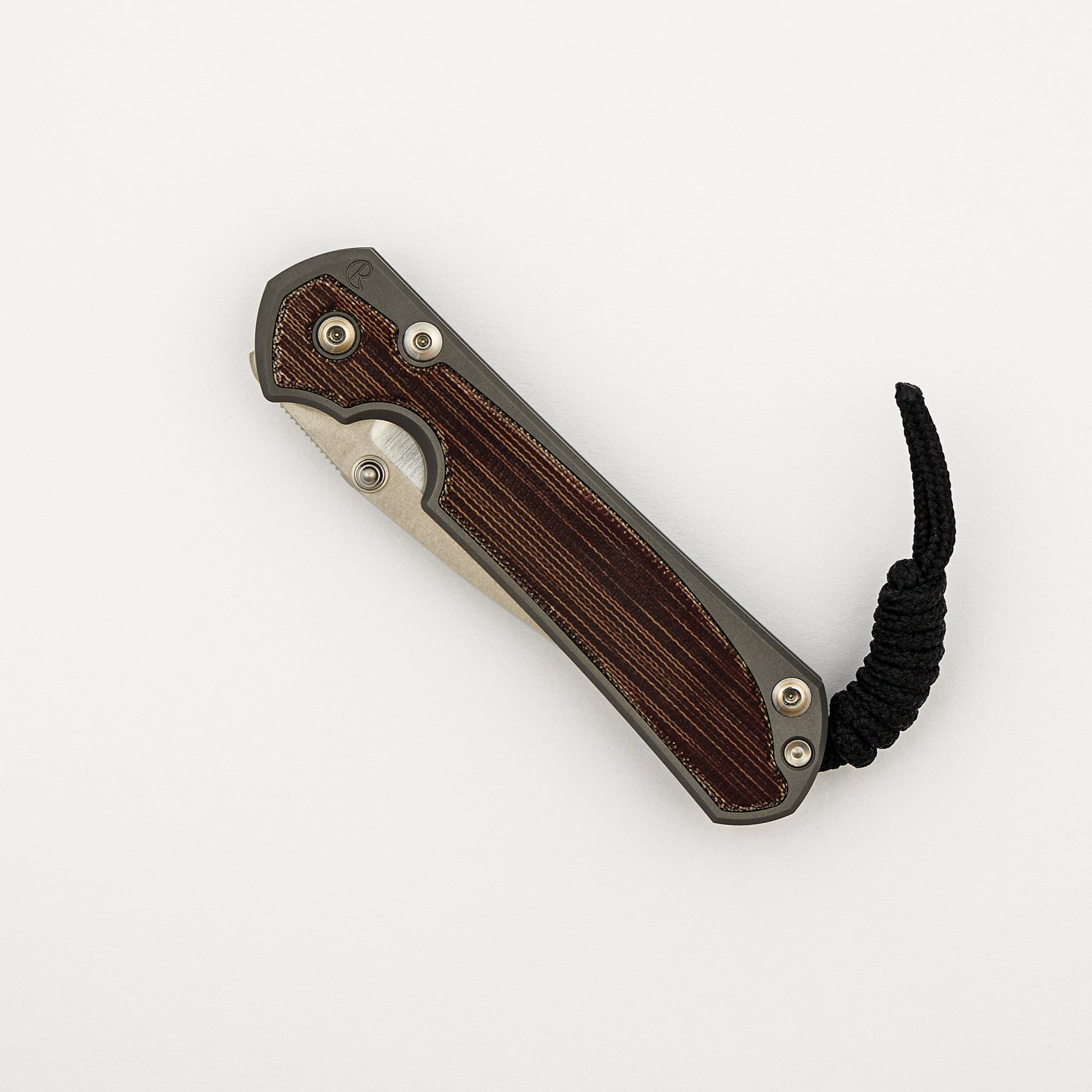 Small Sebenza 31 - Natural Canvas Micarta Inlay - Drop Point Polished CPM MagnaCut Blade - Glass Blasted - Silver Double Thumb Lugs