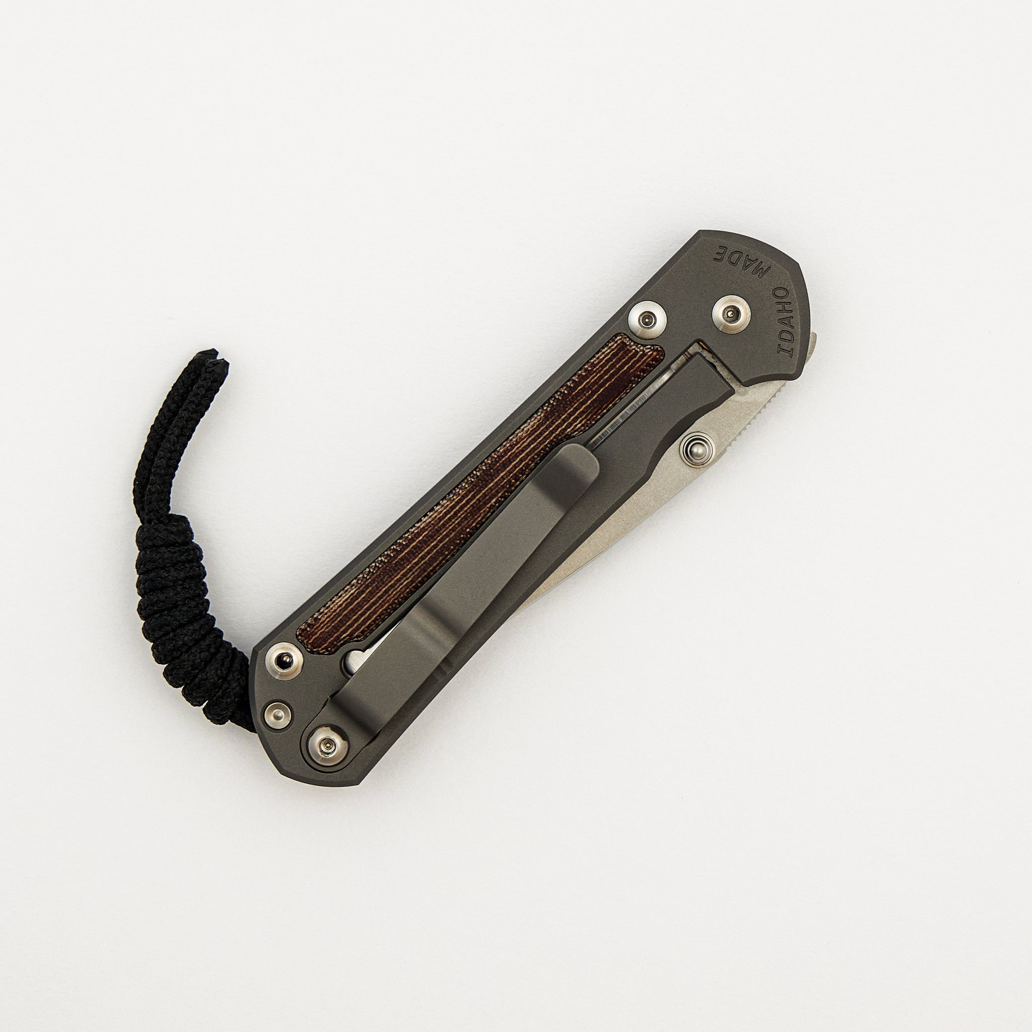Small Sebenza 31 - Natural Canvas Micarta Inlay - Drop Point Polished CPM MagnaCut Blade - Glass Blasted - Silver Double Thumb Lugs