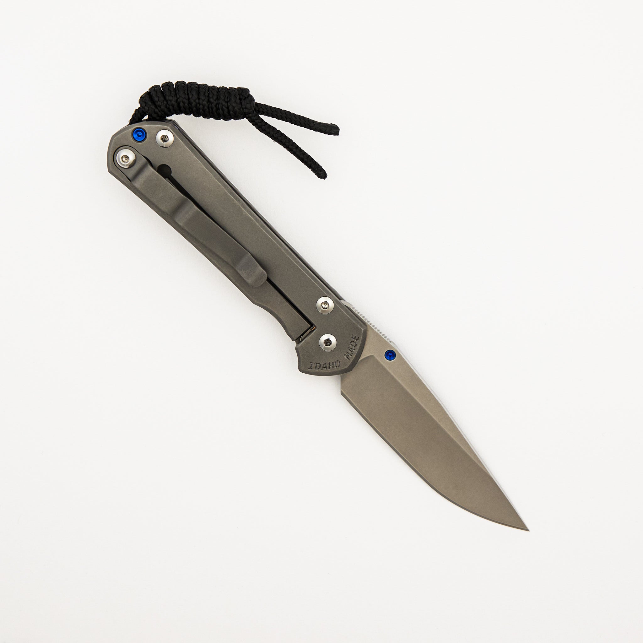 Small Sebenza 31 - Drop Point CPM MagnaCut Blade - Glass Blasted - Blue Single Thumb Lug