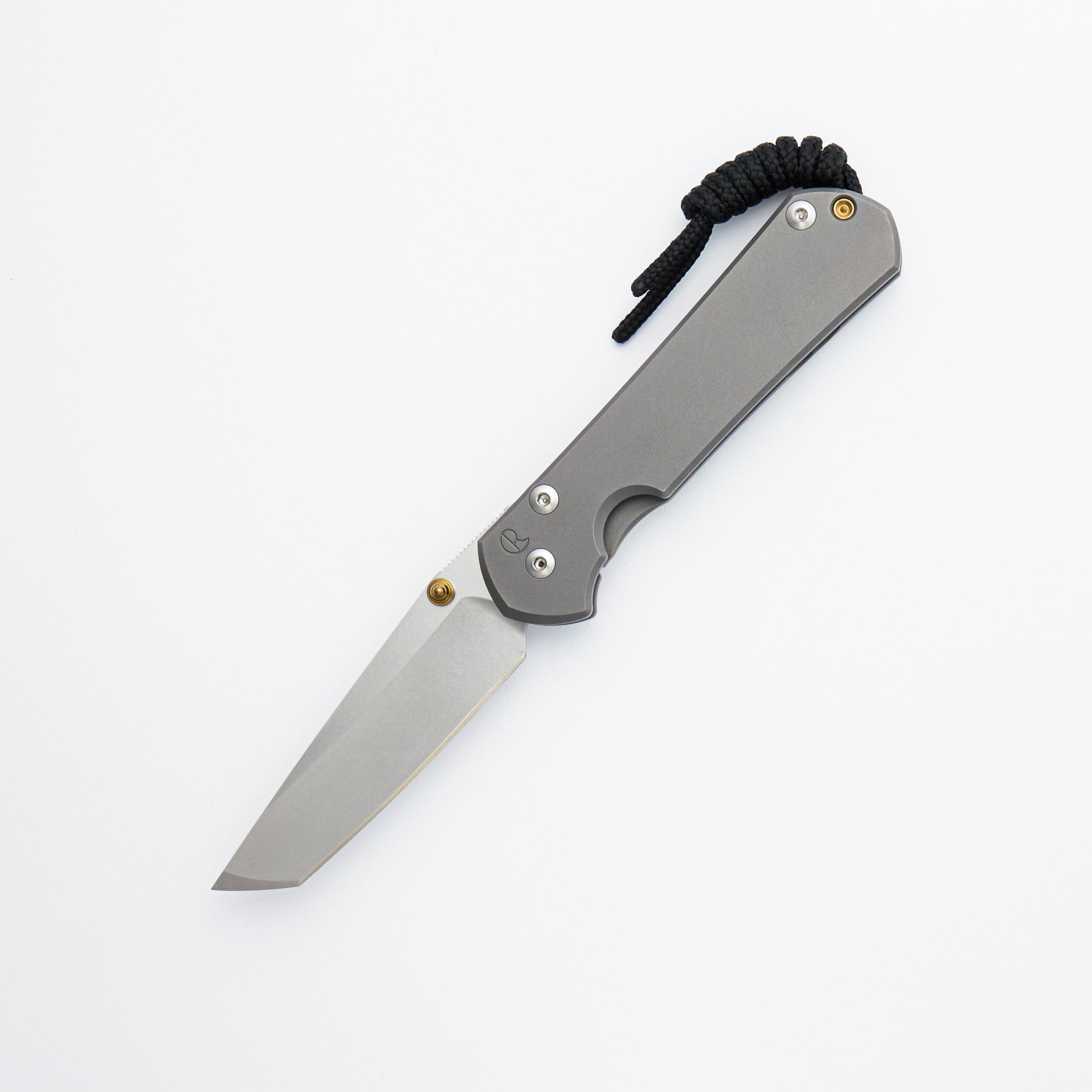 Small Sebenza 31 - Tanto CPM MagnaCut Blade - Glass Blasted - Gold Single Thumb Lug