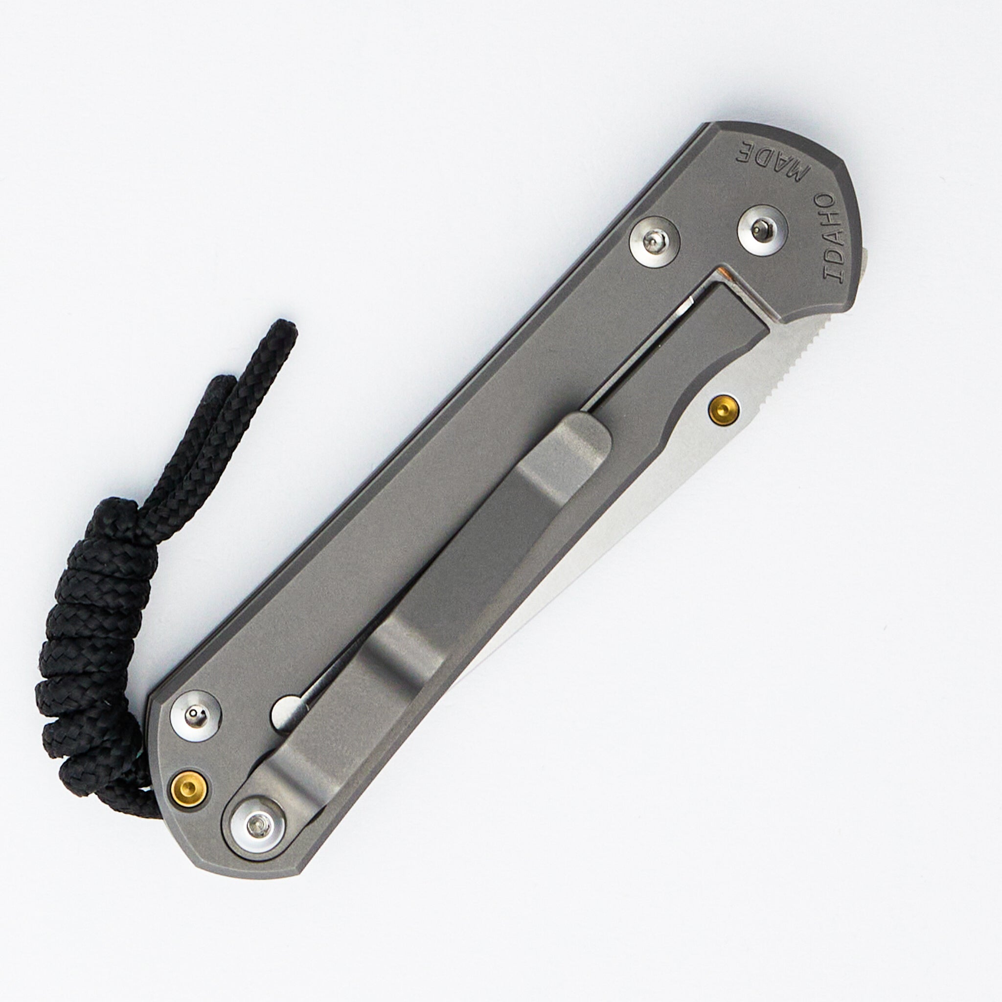 Small Sebenza 31 - Tanto CPM MagnaCut Blade - Glass Blasted - Gold Single Thumb Lug
