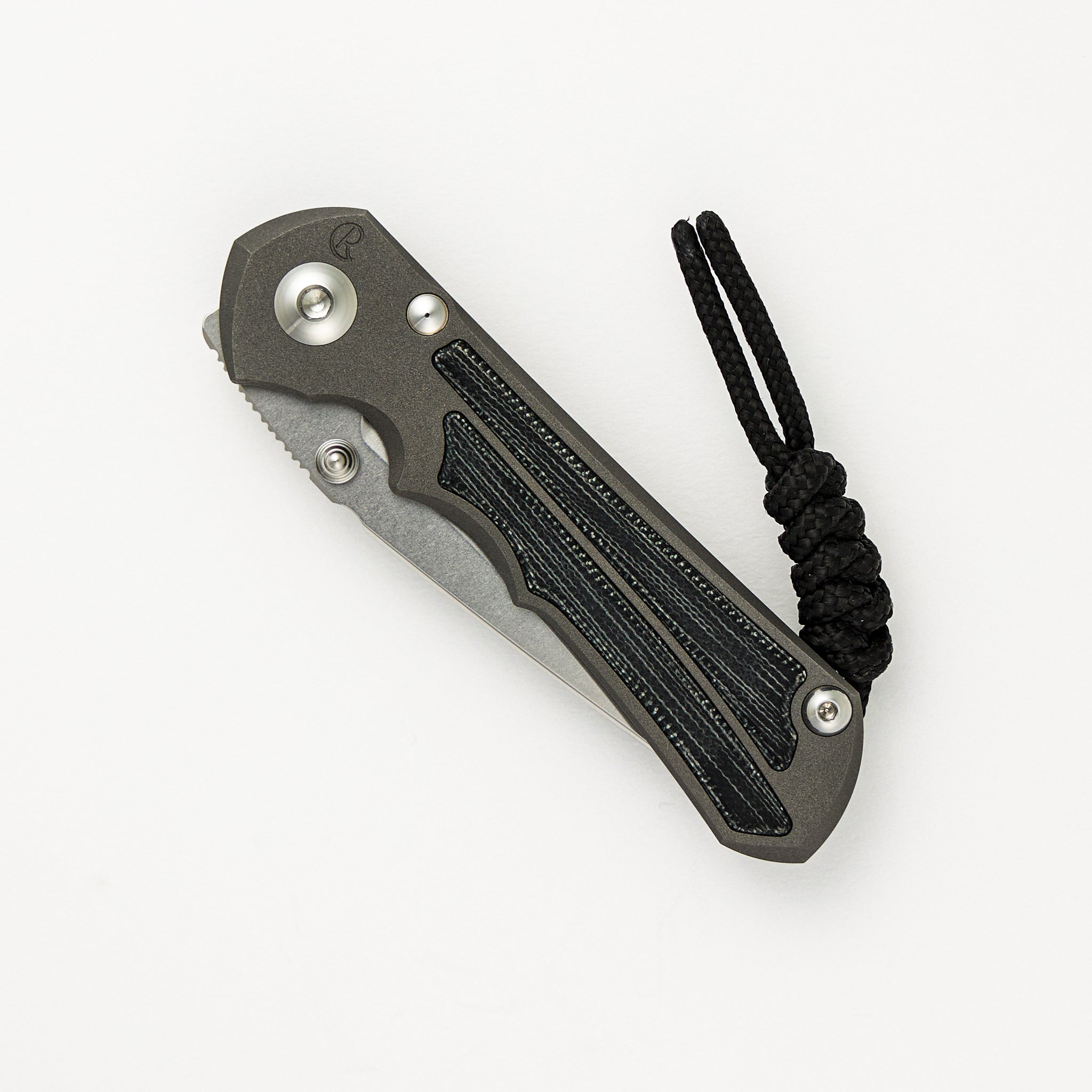 Small Inkosi - Black Canvas Micarta Inlays - Tanto CPM MagnaCut Blade