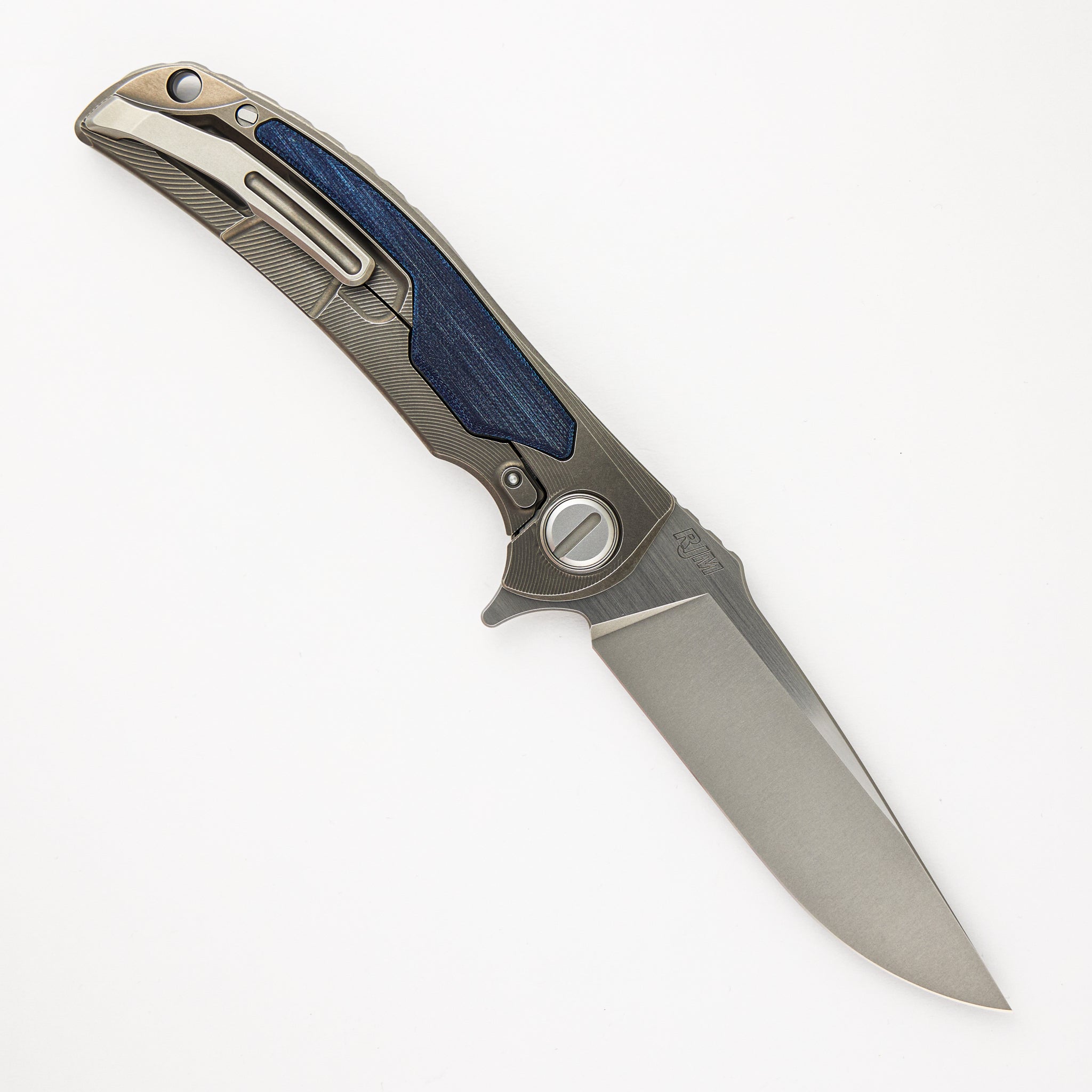"Limited Edition" Denim Overkill - S90V Blade - Titanium Handle W/ Jeans Micarta Inlays - SRRBS (RJ Martin Design)