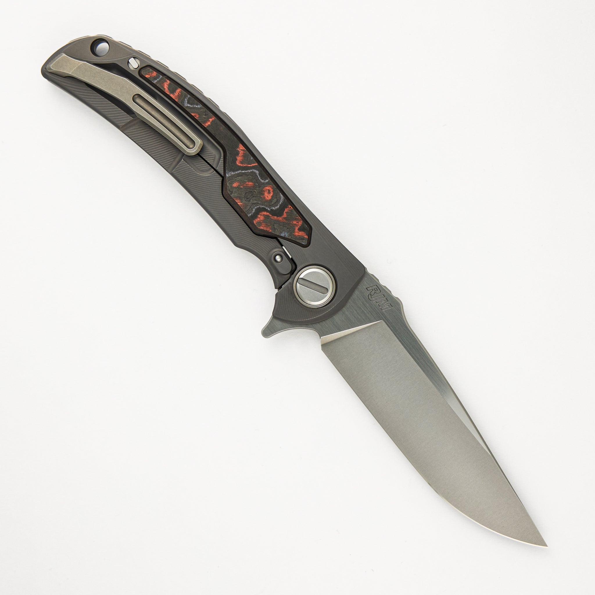 "Limited Edition" Molten Overkill - MagnaCut Blade - Titanium Handle W/ Lava & Ash CarboTi Inlays - SRRBS (RJ Martin Design)