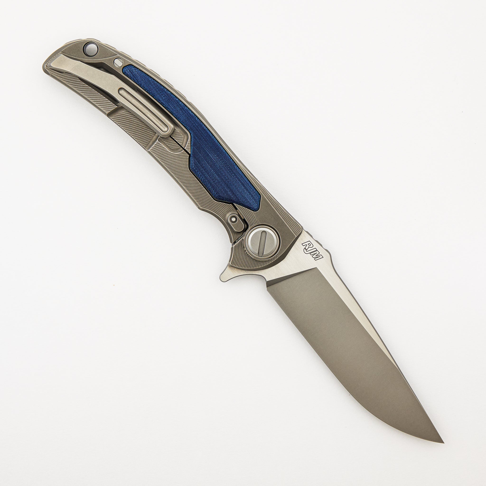 Denim Overkill - S90V Blade - Titanium Handle W/ Jeans Micarta Inlays - SRRBS (RJ Martin Design)