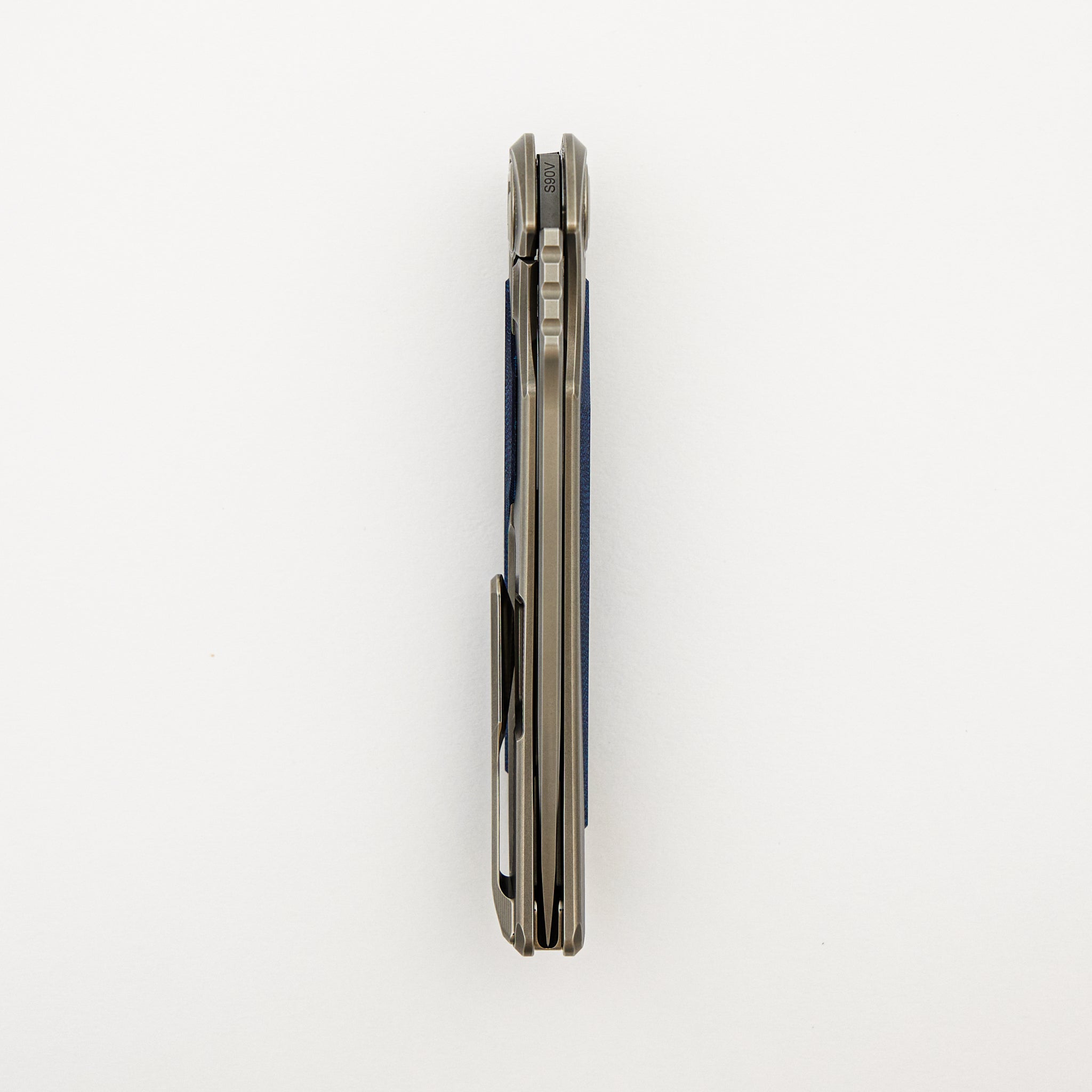 Denim Overkill - S90V Blade - Titanium Handle W/ Jeans Micarta Inlays - SRRBS (RJ Martin Design)