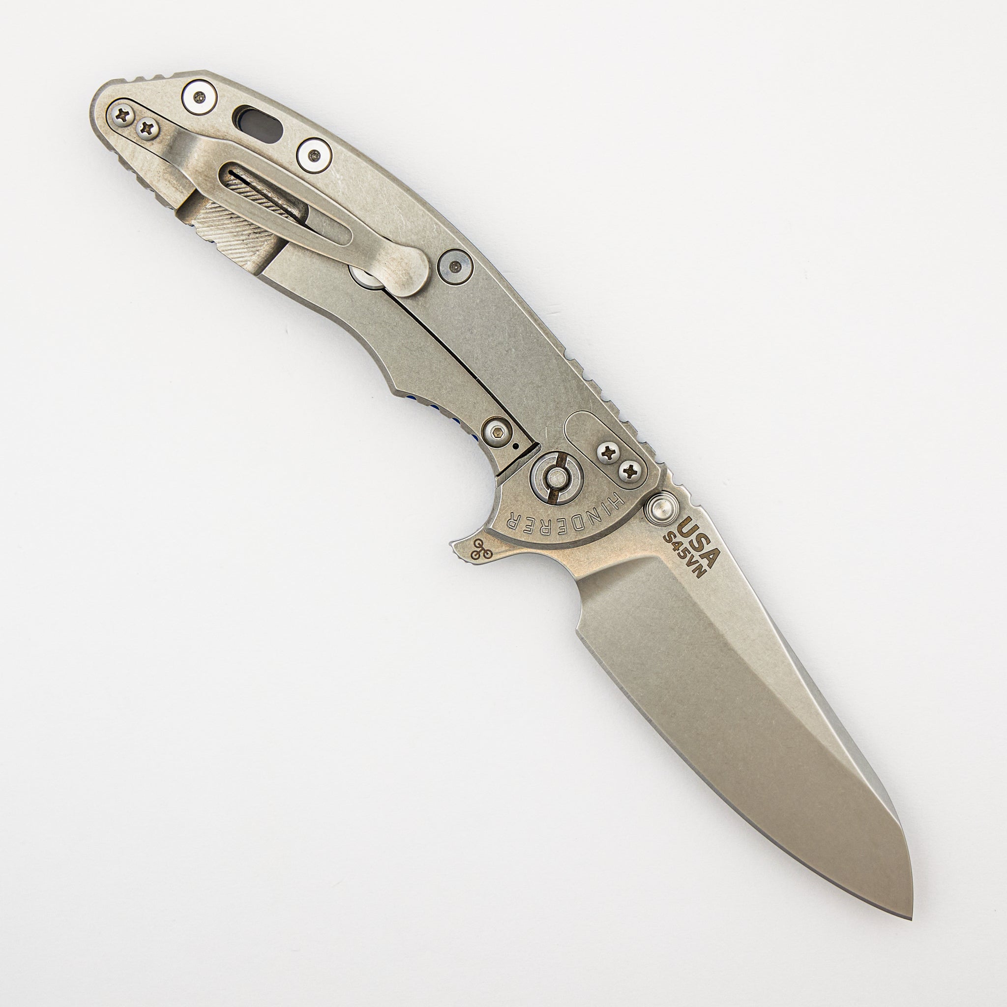 XM-18 3.5" - S45VN - Sheepsfoot - Tri-Way - Stonewash - Blue/Black G10