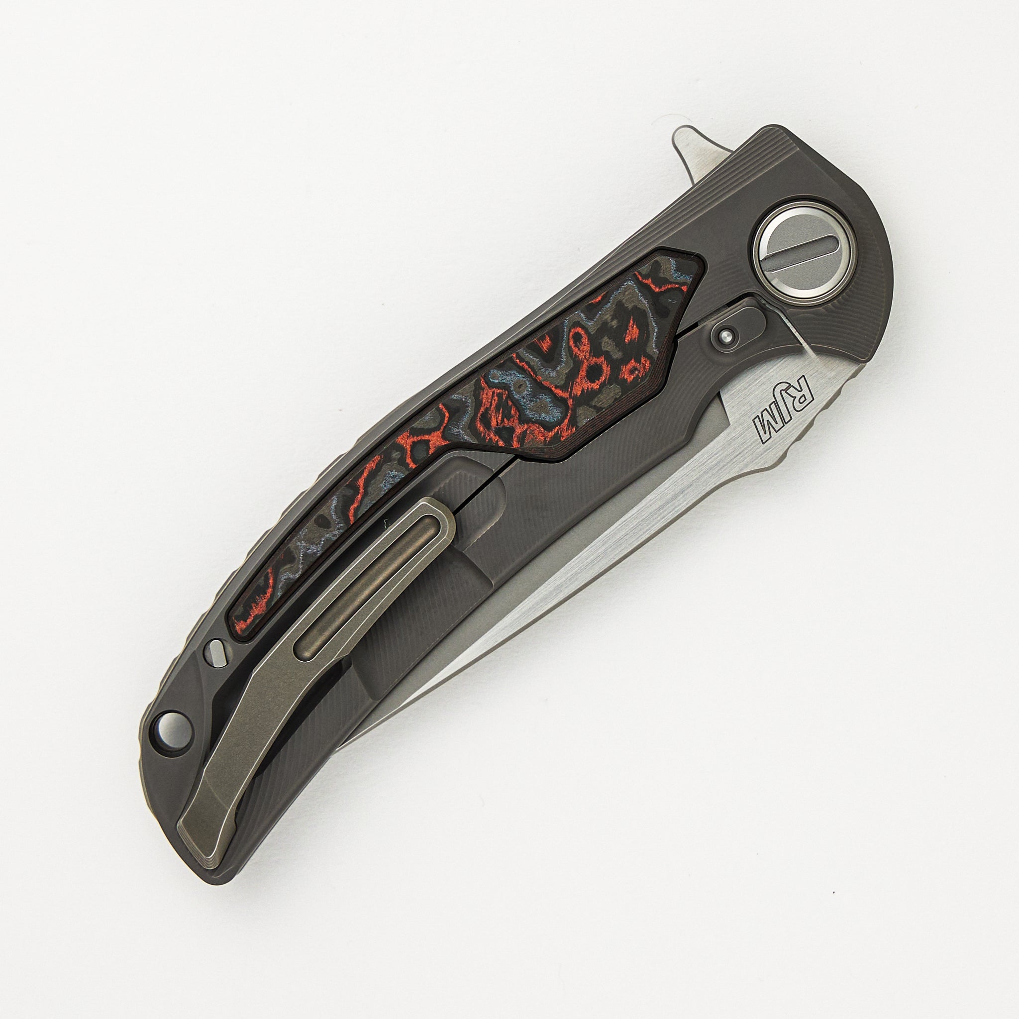 "Limited Edition" Molten Overkill - MagnaCut Blade - Titanium Handle W/ Lava & Ash CarboTi Inlays - SRRBS (RJ Martin Design)