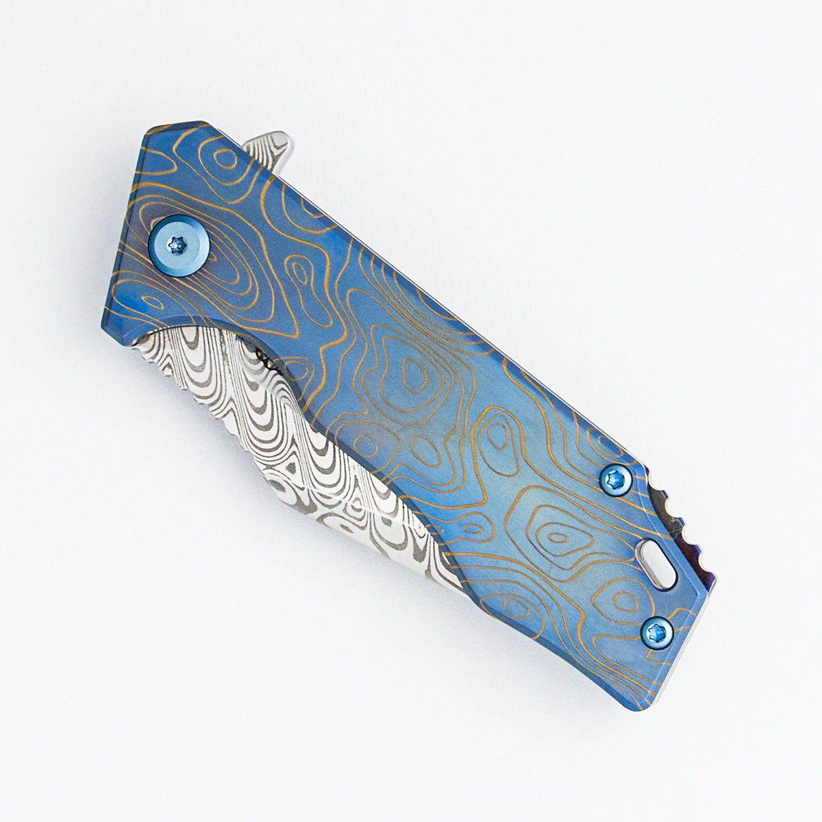 Mini J-Cape - Damasteel Blade - Titanium Handle - ZircuTi Accents