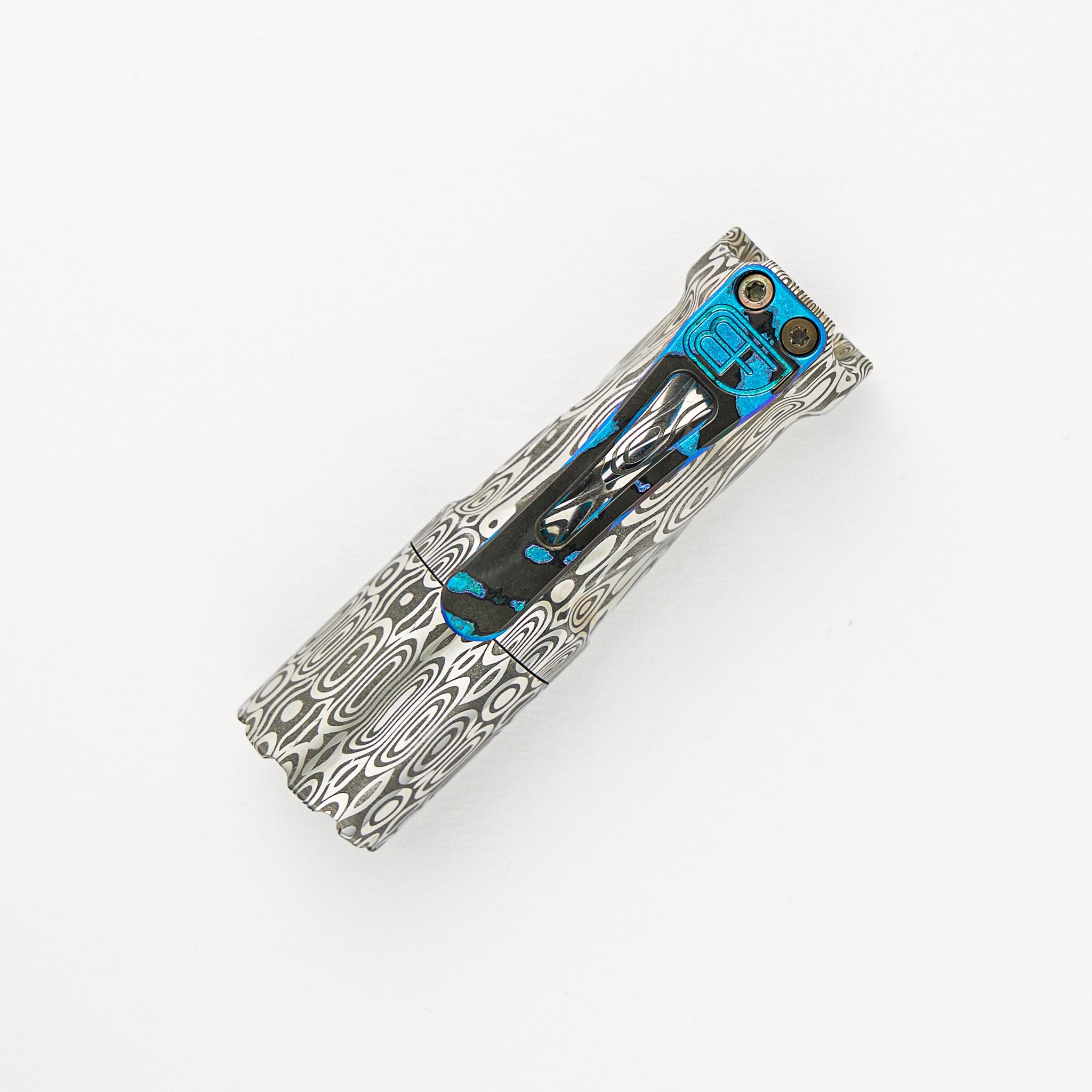 Fenja FTD Custom Flashlight - Damasteel/DarkTi