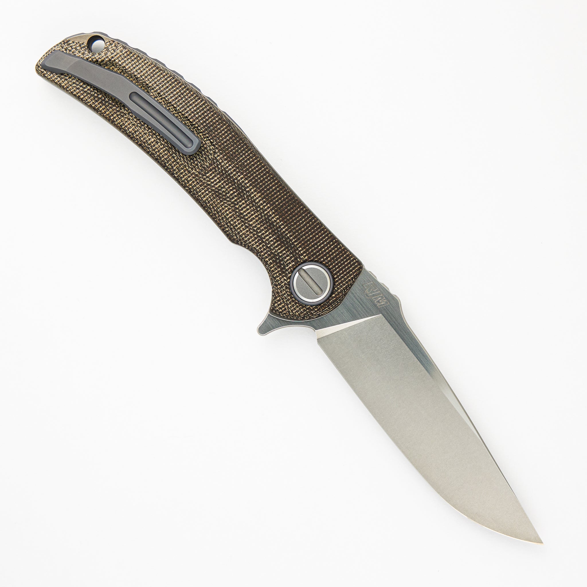 SOFT OVERKILL – M398 BLADE – GREEN CANVAS MICARTA HANDLE – RBS “LIMITED EDITION” (RJ MARTIN DESIGN)