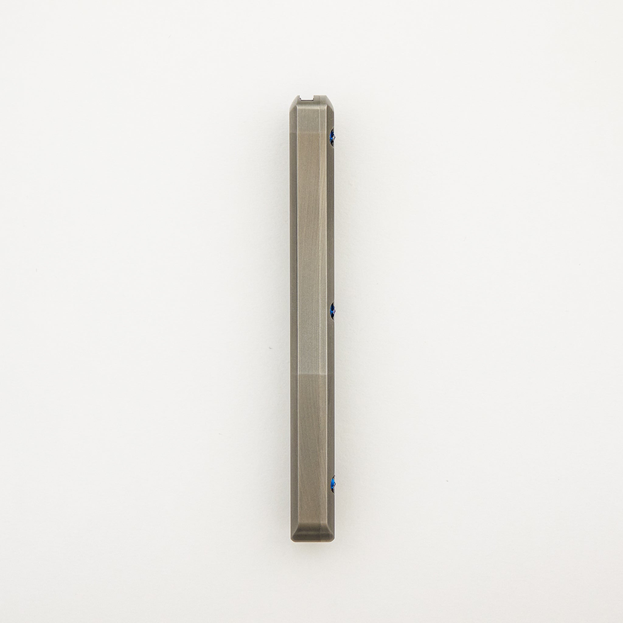 Marfione Custom Knives Ultratech - Hellhound Tanto Mirror Polish - Two-Tone Double Vapor Blast Stainless Steel W/ Ringed Blue HW S/N 005