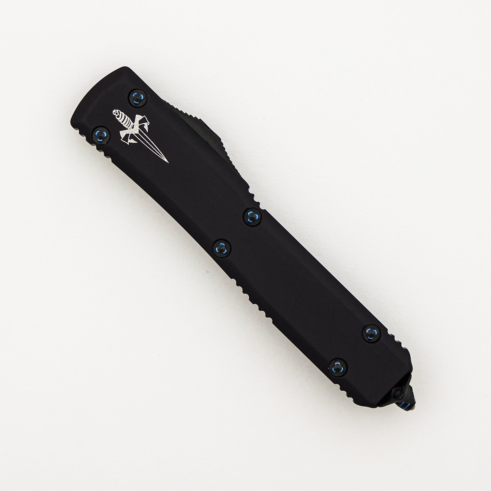 Marfione Custom Knives Ultratech - Hellhound Tanto Fallout Finish - Anodized Alloy W/ Ringed Blued HW S/N 010