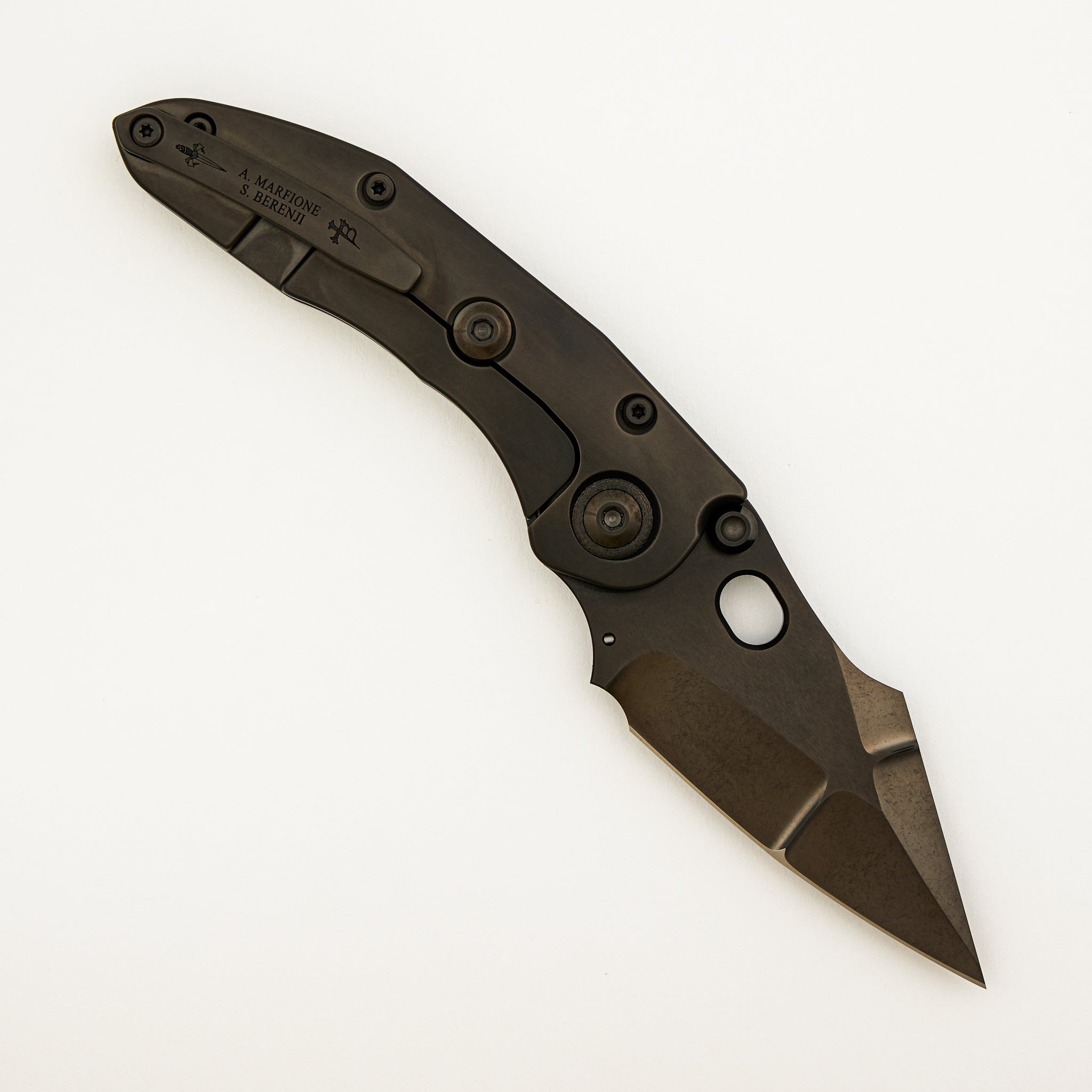 Marfione Custom Knives / Borka Blades Collaboration Blackout Frag Stitch