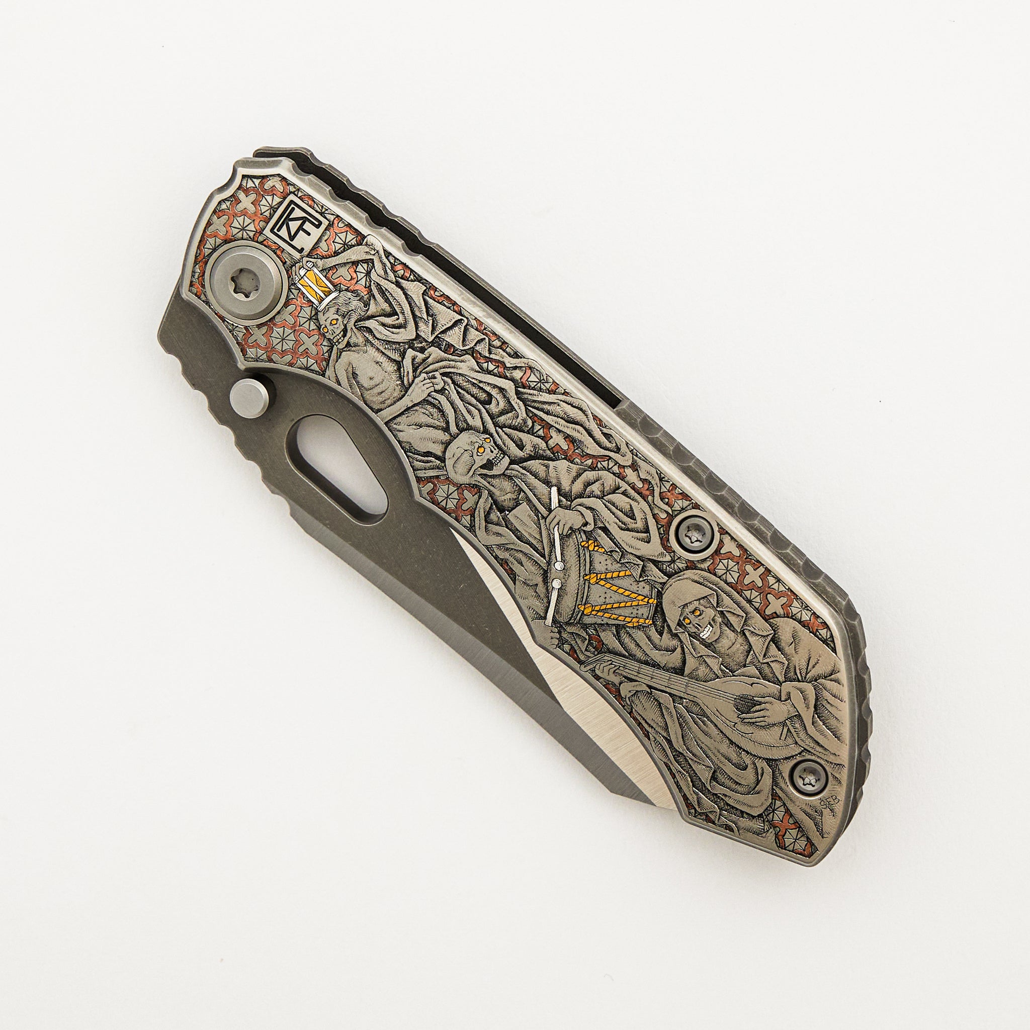 CKF Evo 1.1 - M398 Blade - Titanium Handle - Anna Sebestova Engraving