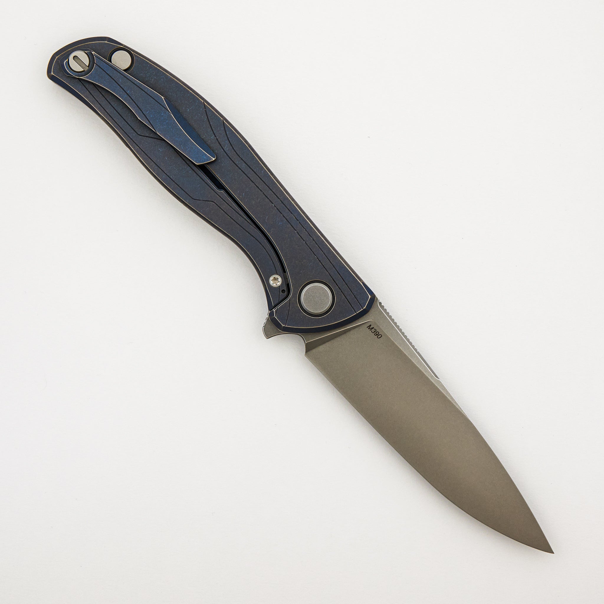 F95R - Blue Anodized Titanium Handle - M390 Blade - MRBS