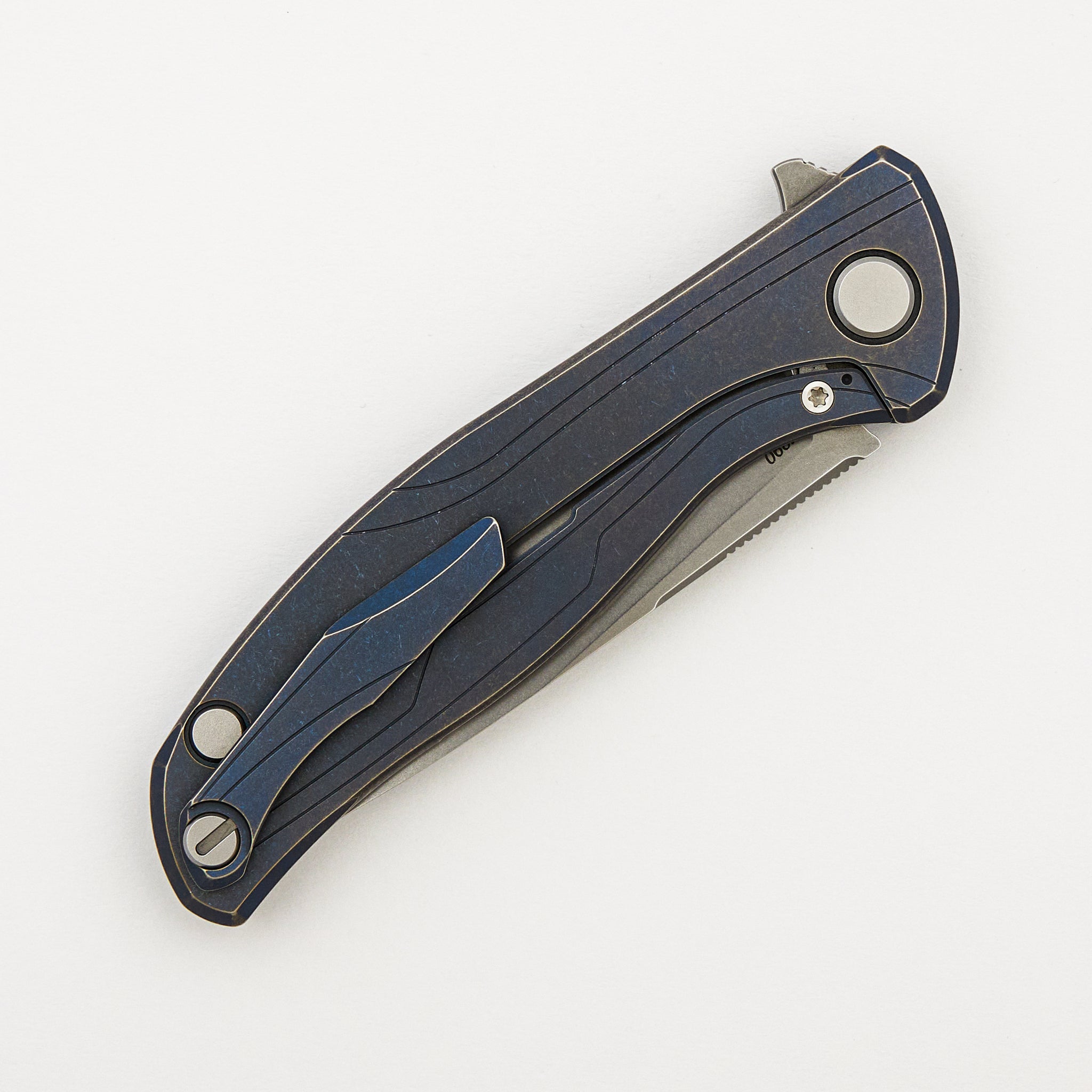 F95R - Blue Anodized Titanium Handle - M390 Blade - MRBS