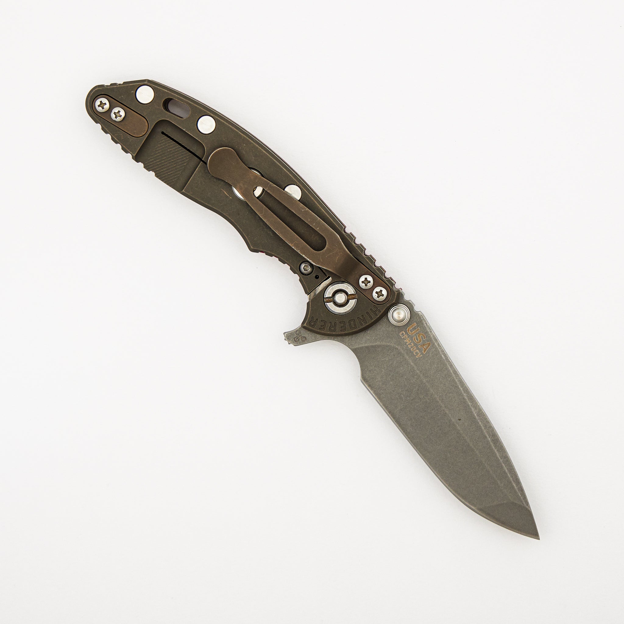 XM-18 3.0" - Spanto CPM-20CV Blade - Tri-Way - Battle Bronze - Red G10