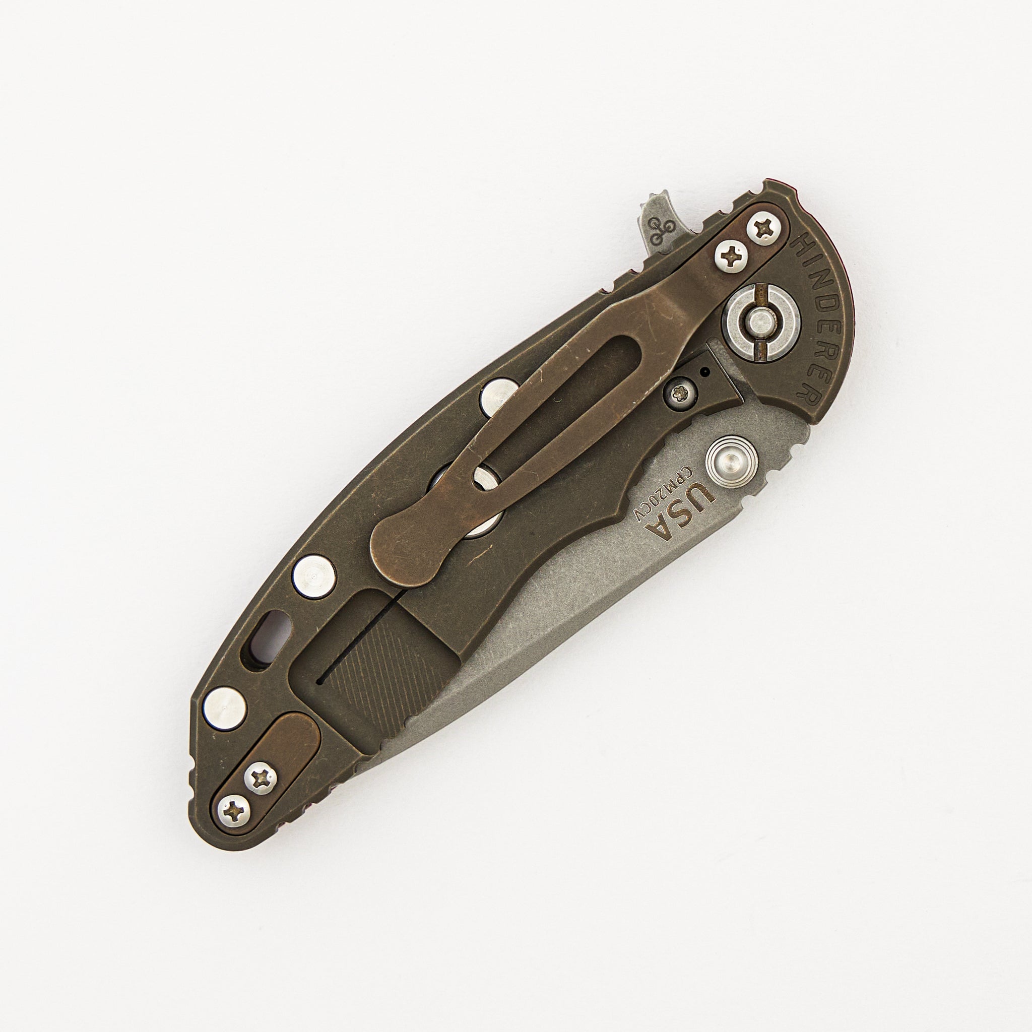 XM-18 3.0" - Spanto CPM-20CV Blade - Tri-Way - Battle Bronze - Red G10
