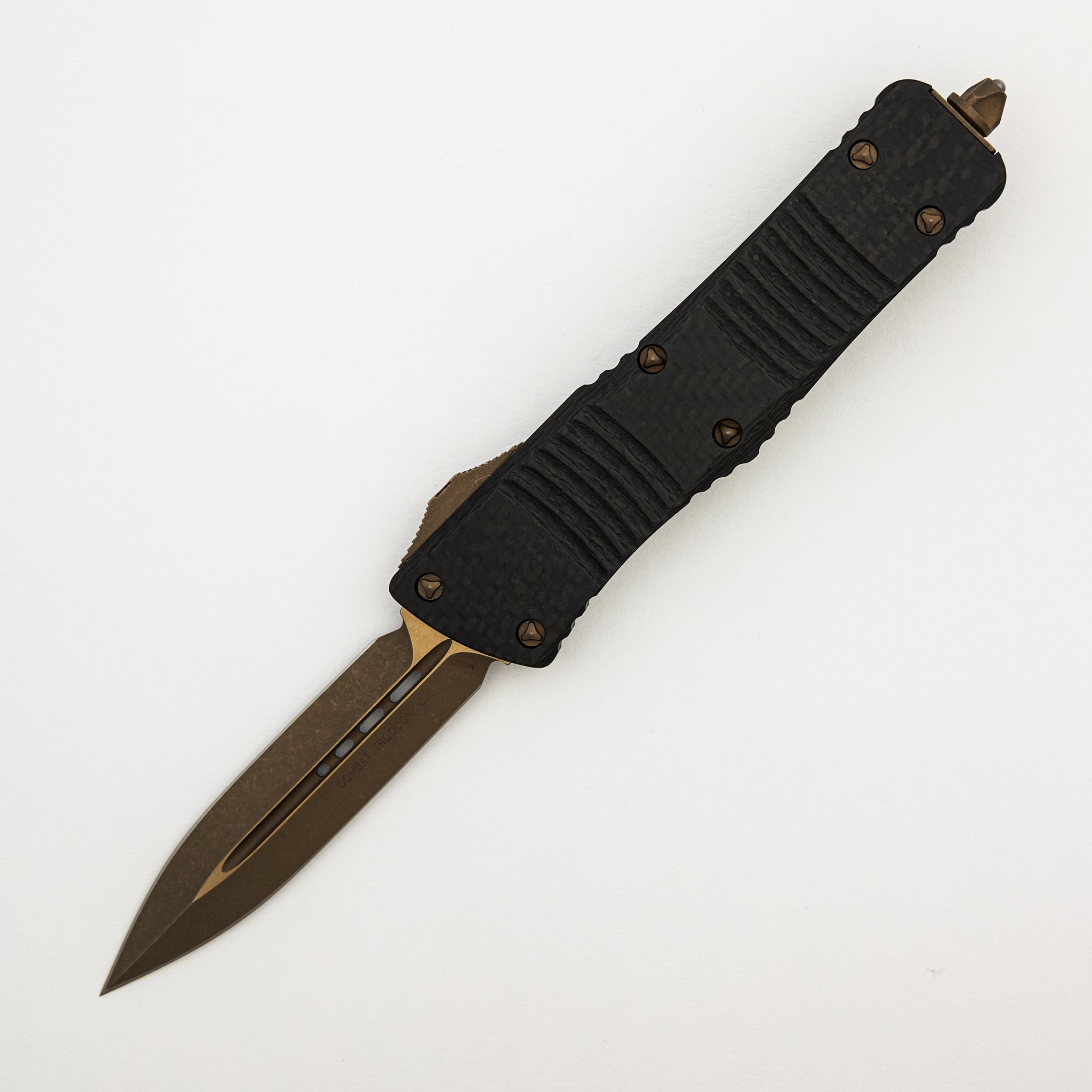 "Signature Series" Combat Troodon D/E Carbon Fiber Top Bronze Apocalyptic 142-13 APCFS