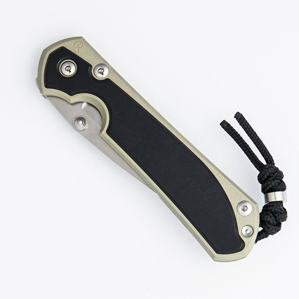 Large Sebenza 31 - Black Diamond Richlite Inlay - Champagne Cerakote - Drop Point CPM MagnaCut Blade - Silver Single Thumb Lug