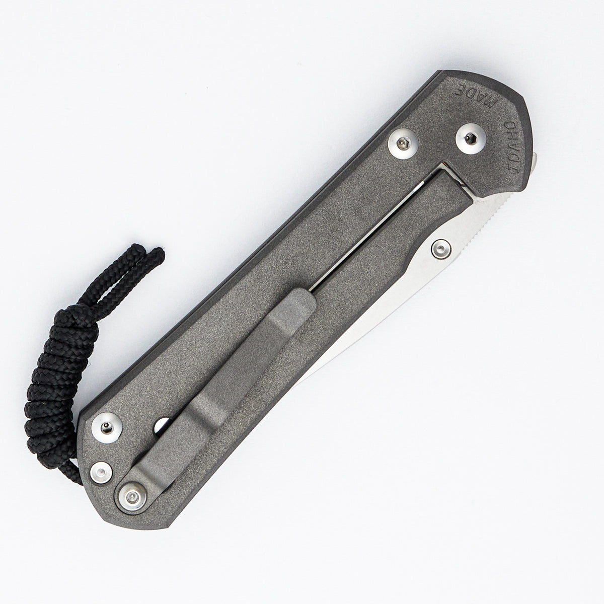 Large Sebenza 31 Unique Graphic - Polished Drop Point CPM MagnaCut Blade - Silver Single Thumb Lug