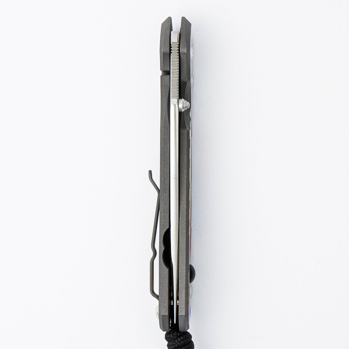 Large Sebenza 31 Unique Graphic - Polished Drop Point CPM MagnaCut Blade - Onyx - Silver Single Thumb Lug