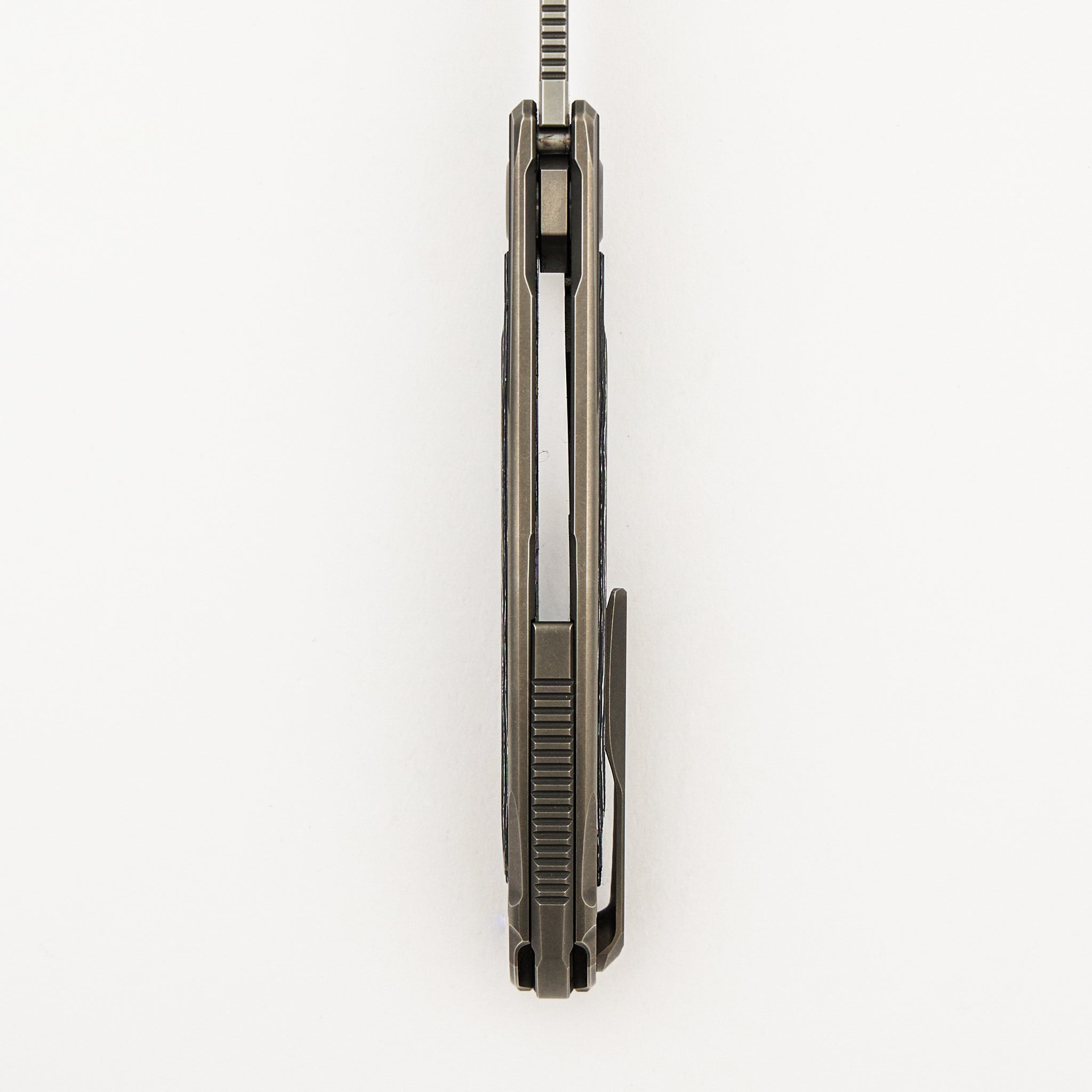 F95R NL - M390 Blade - Titanium Handle - White Storm Carbon Fiber Inlays - MRBS