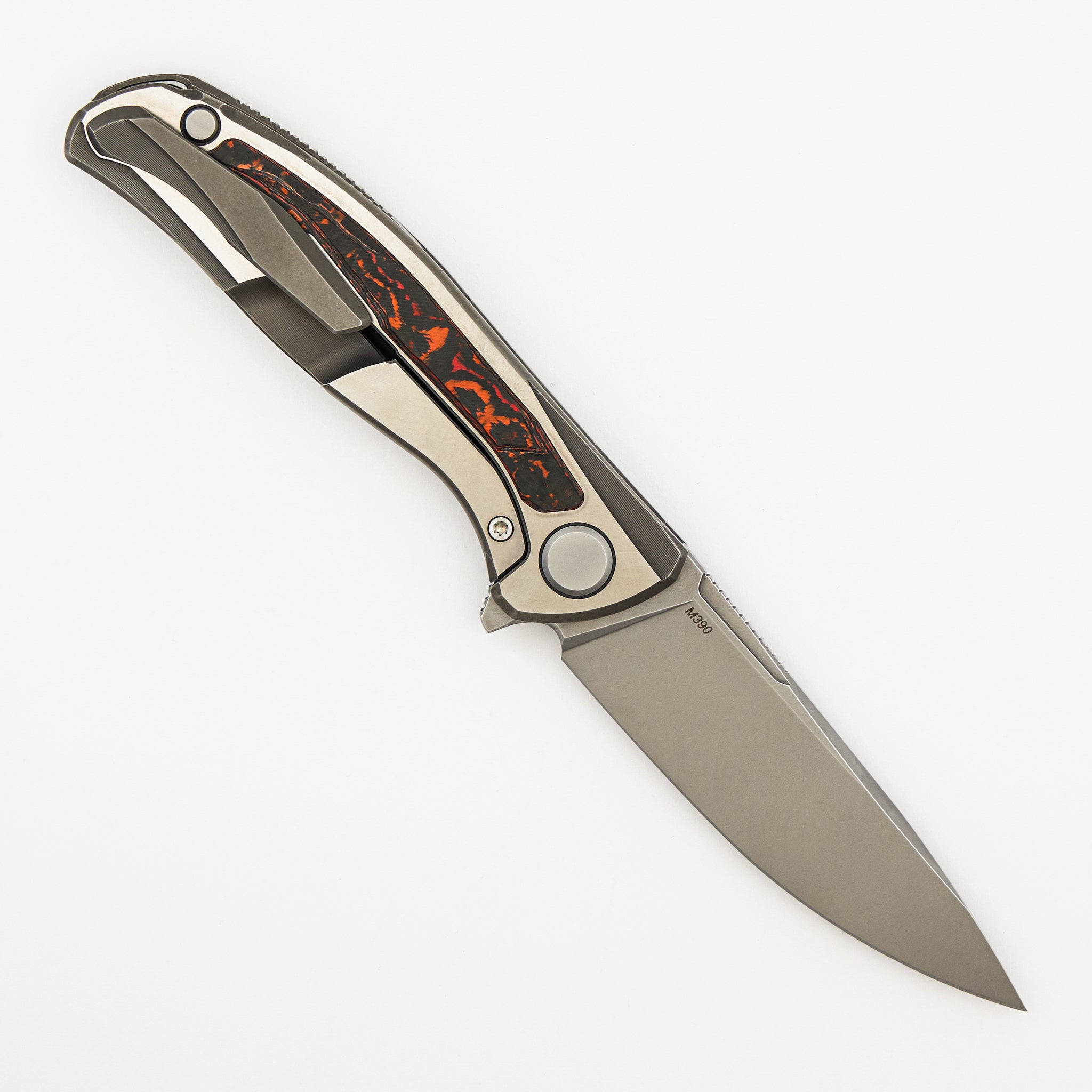 F95R NL - M390 Blade - Titanium Handle - Mars Valley Carbon Fiber Inlays - MRBS