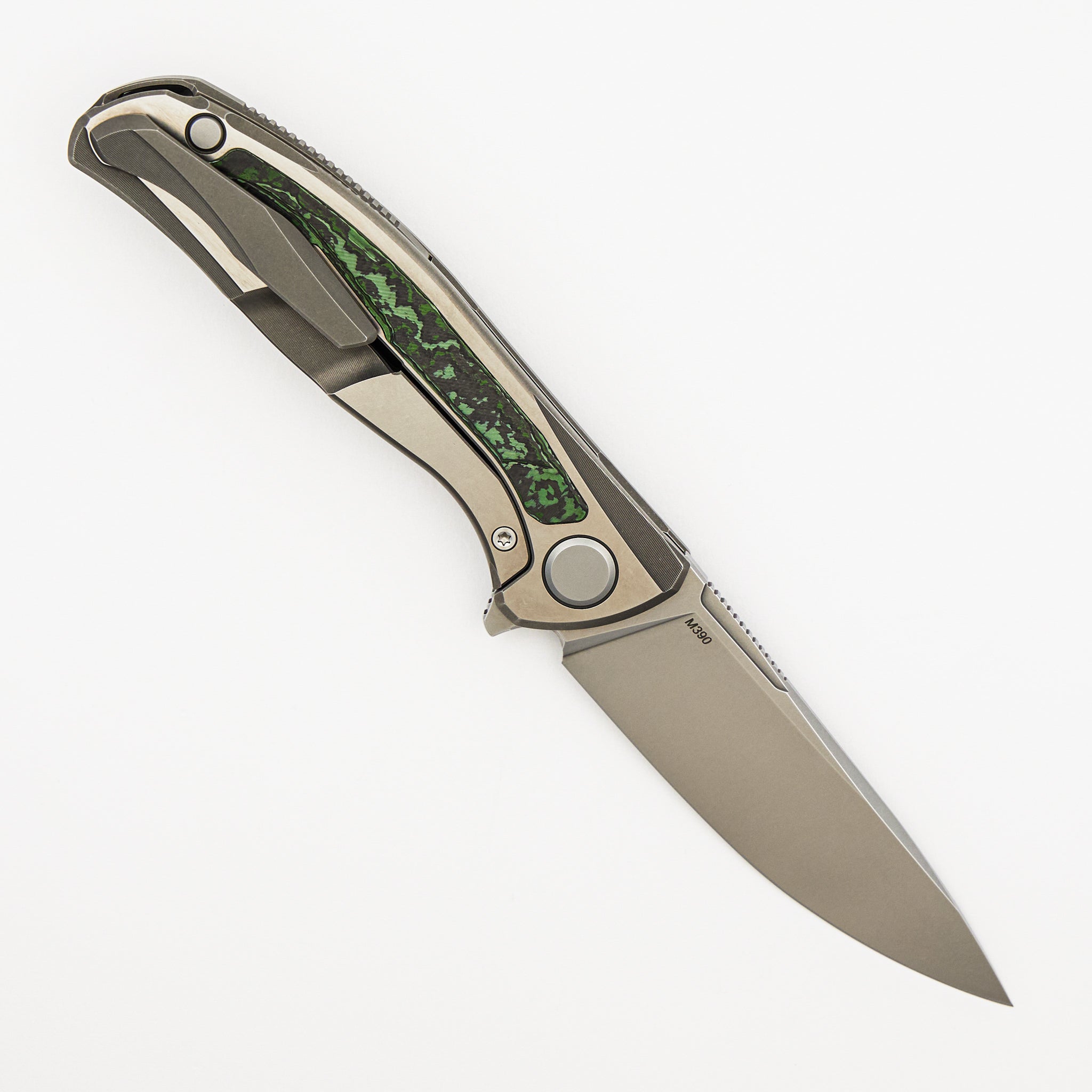 F95R NL - M390 Blade - Titanium Handle - Jungle Wear Carbon Fiber Inlays - MRBS