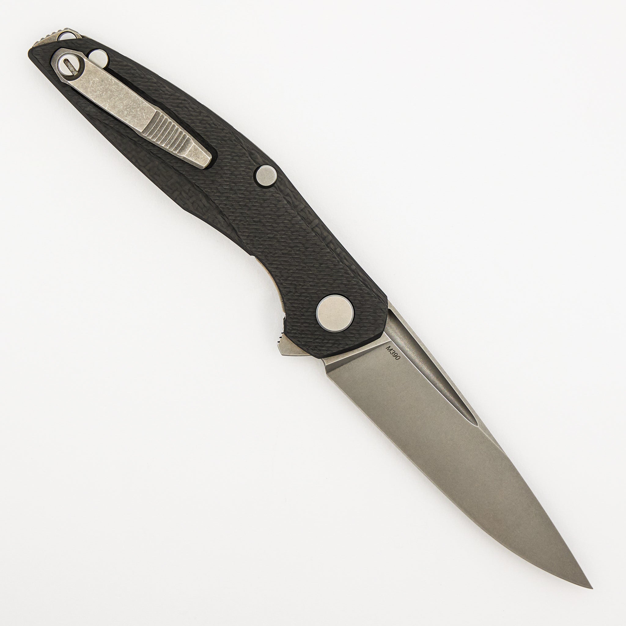 111 – M390 Blade – Carbon Fiber Handle – MRBS