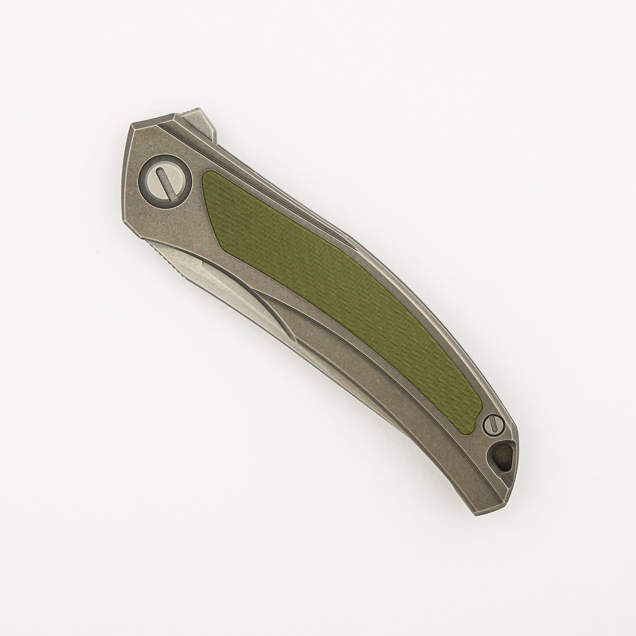 Ursus Quantum - Cromax PM Blade - Titanium Handle - Green G10 Inlay - MRBS