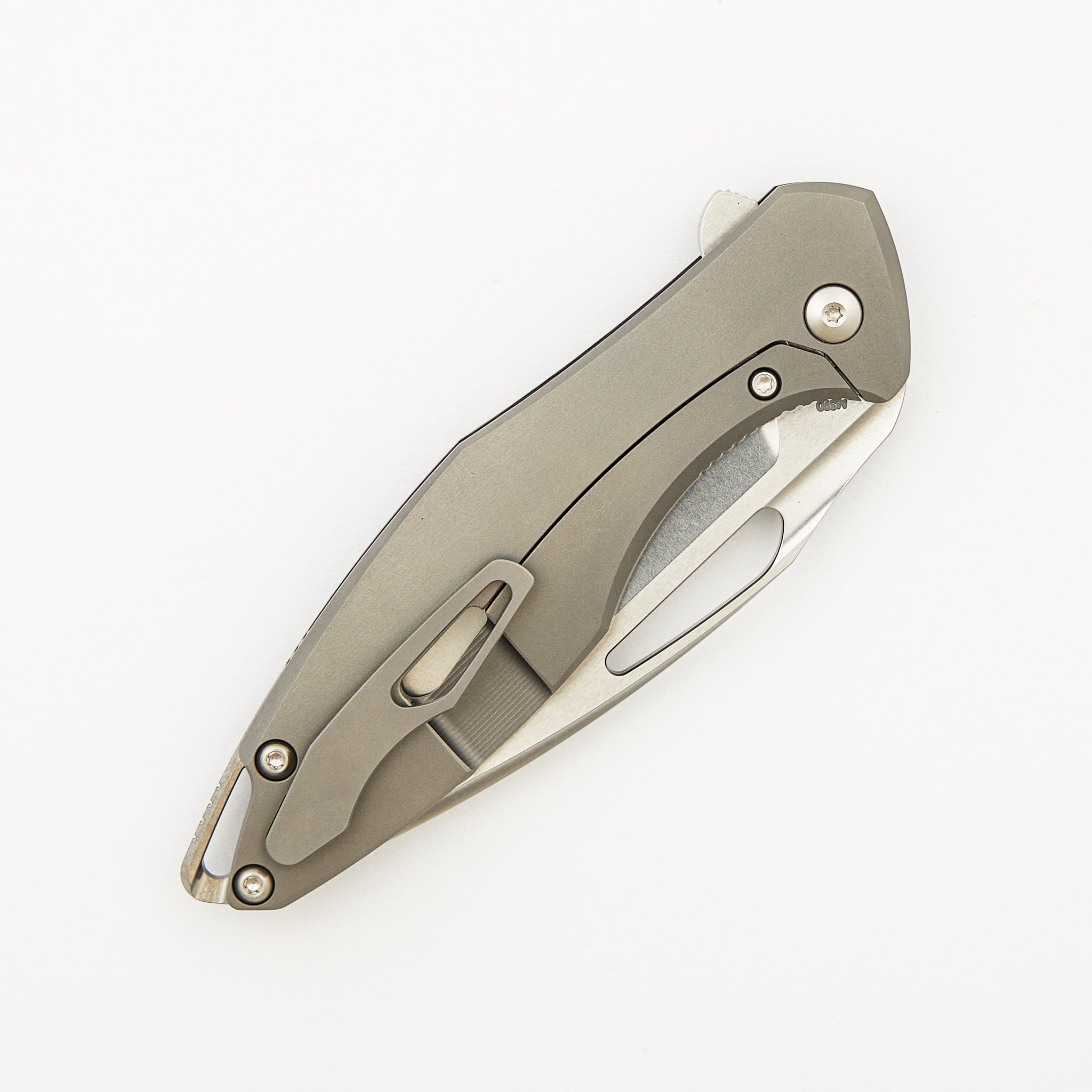 Arius - Brightwashed W/ Polished Flats M390 Blade - Smooth Carbon Fiber Handle