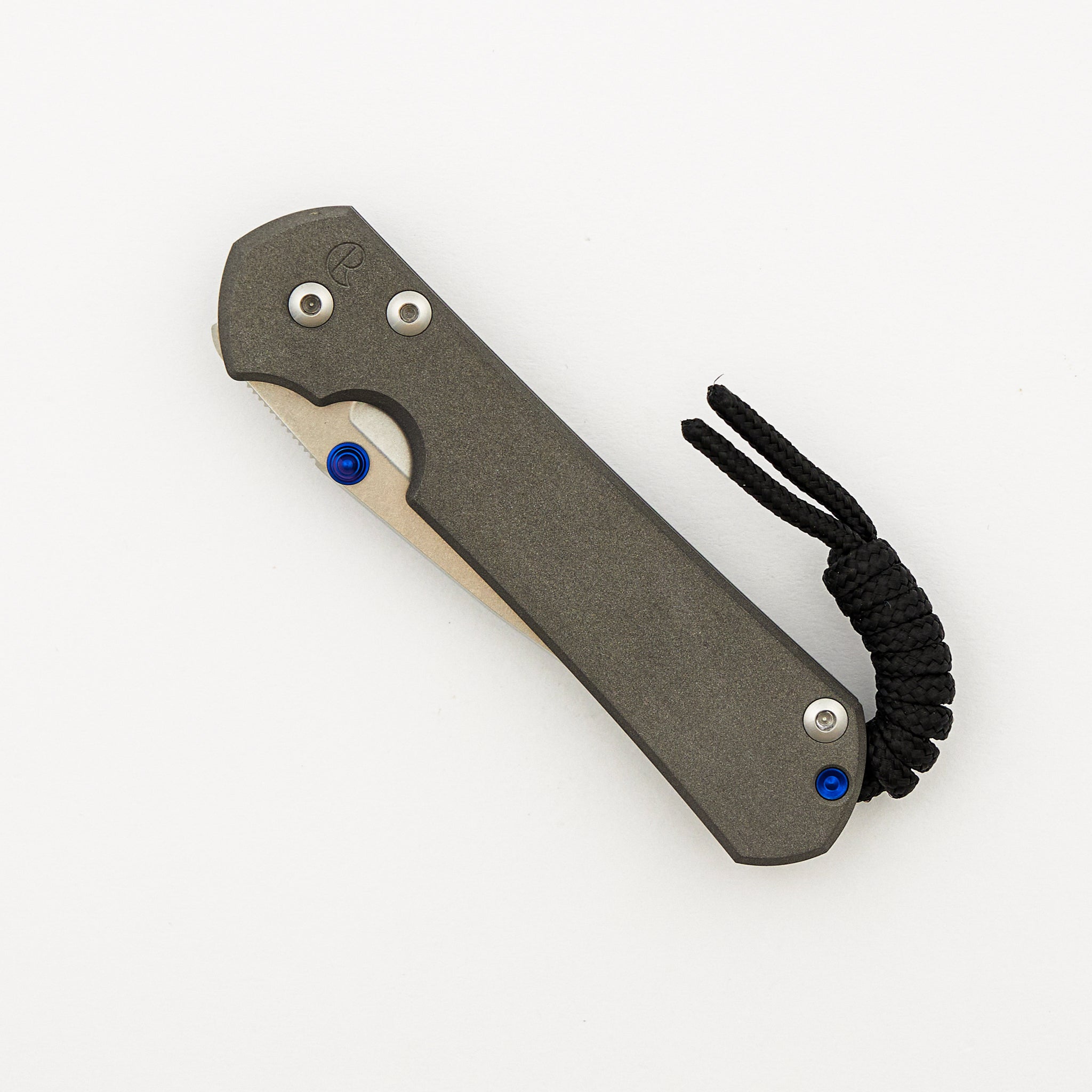 Small Sebenza 31 - Drop Point CPM S45VN Blade - Titanium Handle - Blue Double Thumb Lugs