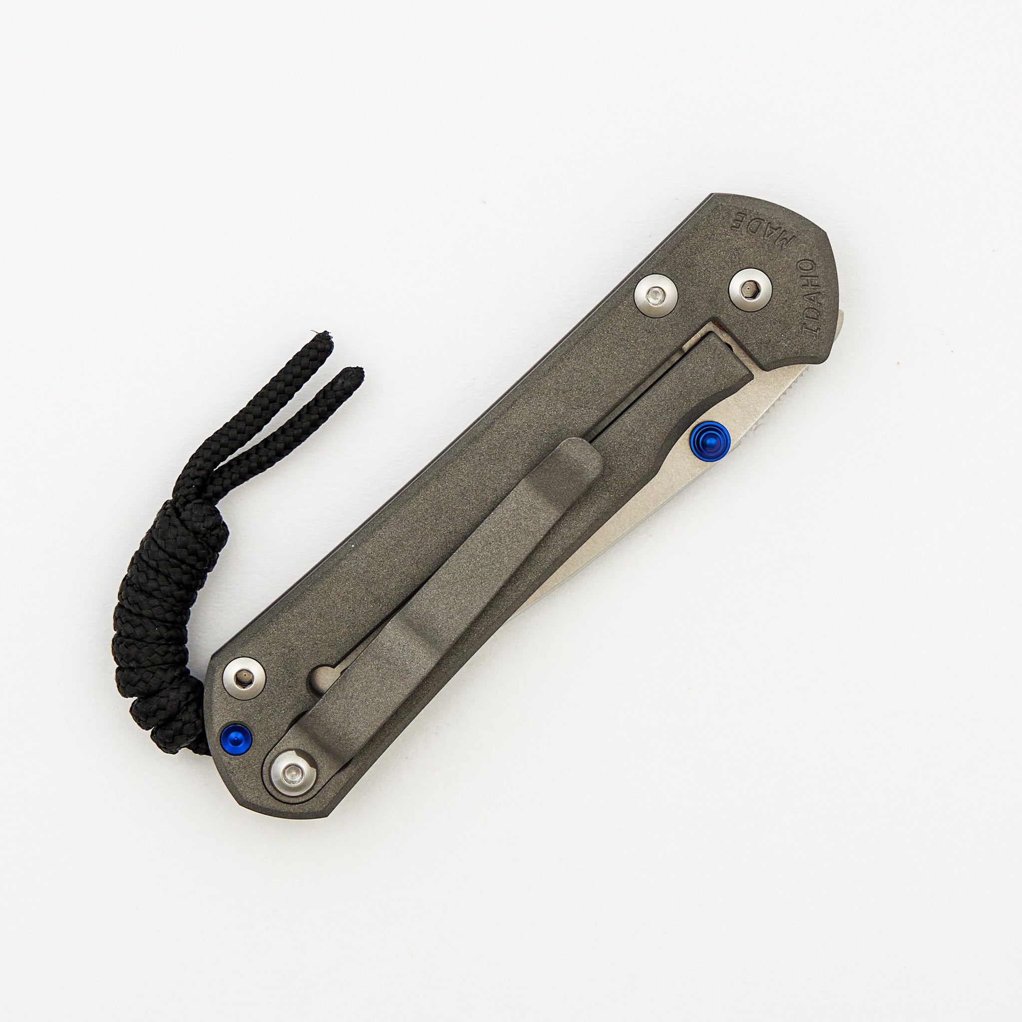 Small Sebenza 31 - Drop Point CPM S45VN Blade - Titanium Handle - Blue Double Thumb Lugs