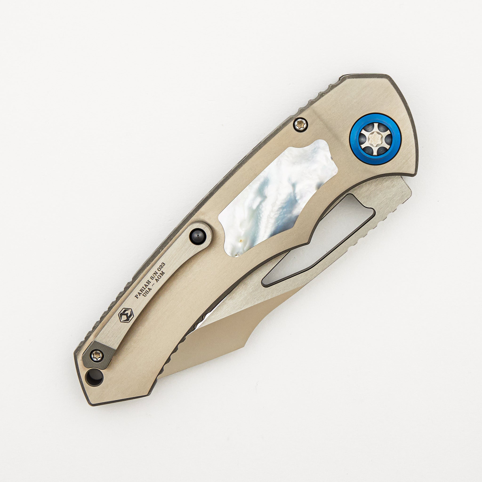 Pariah Manual - S/E Mirror Polish Hefted Titanium Chassis W/ MOP Inlays S/N 0023
