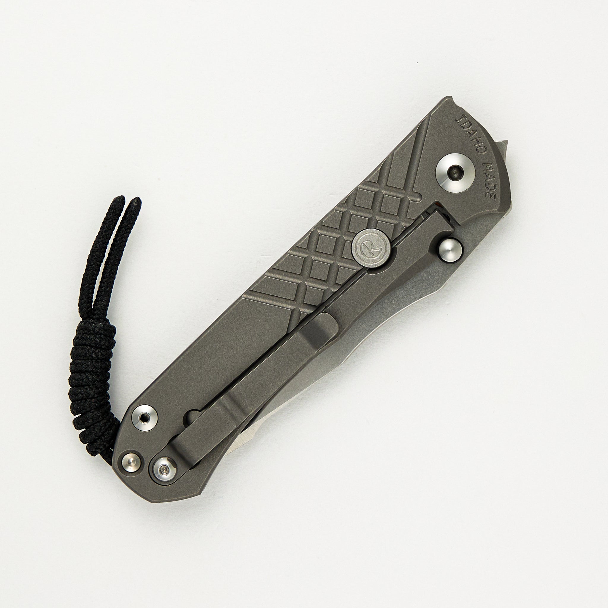 Umnumzaan - Drop Point S35VN Blade - Glass Blasted Titanium Handle