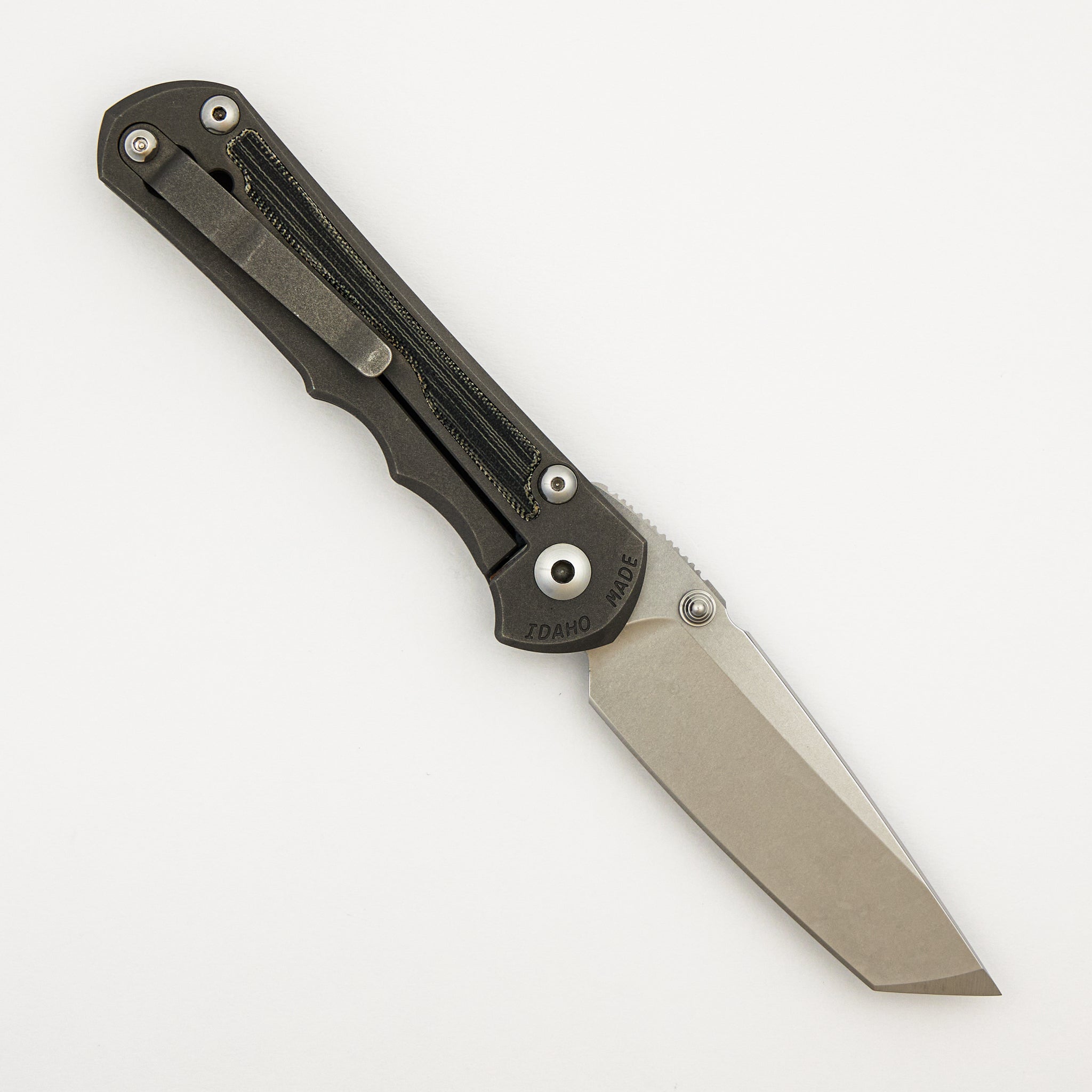 Large Inkosi - Tanto MagnaCut Blade - Black Canvas Micarta Inlays