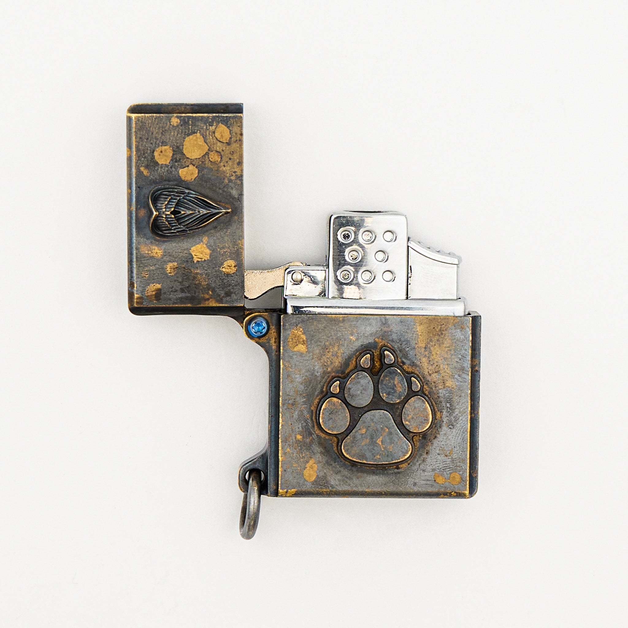 Bronze 3D Paw With Archangel Wings Torch Lighter