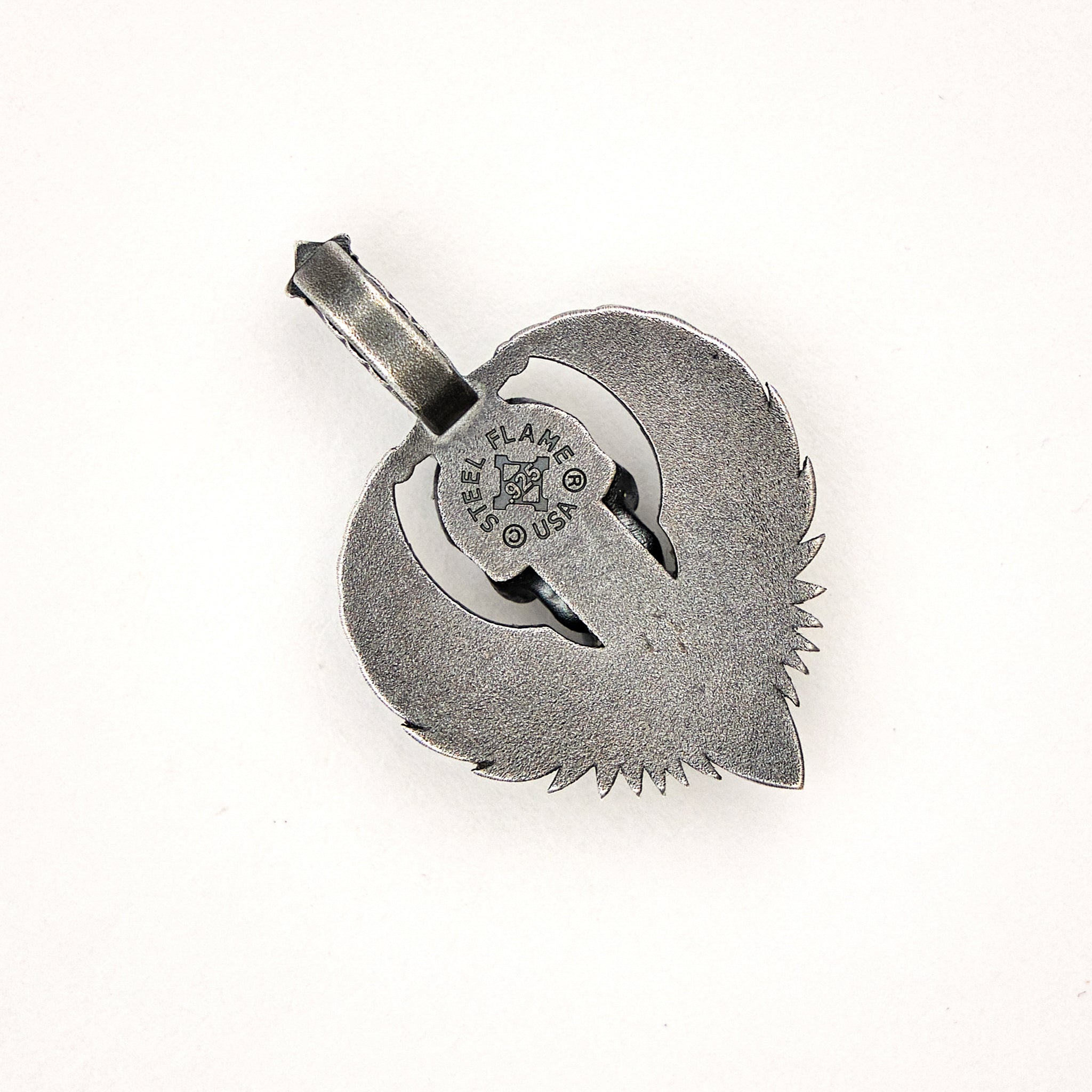 Silver Vigilant Guardian W/ Red Eyes Pendant