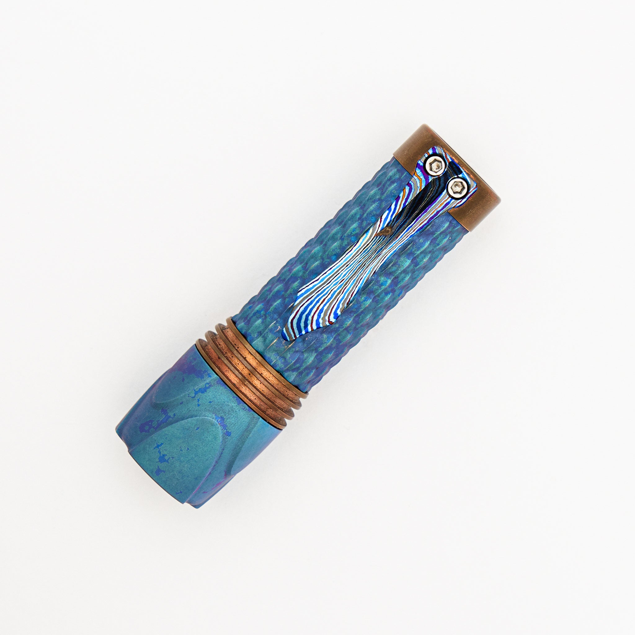 Eryx Flashlight - Dragon Driver - Splash Blue - ZircuTi Clip - Glow Gasket