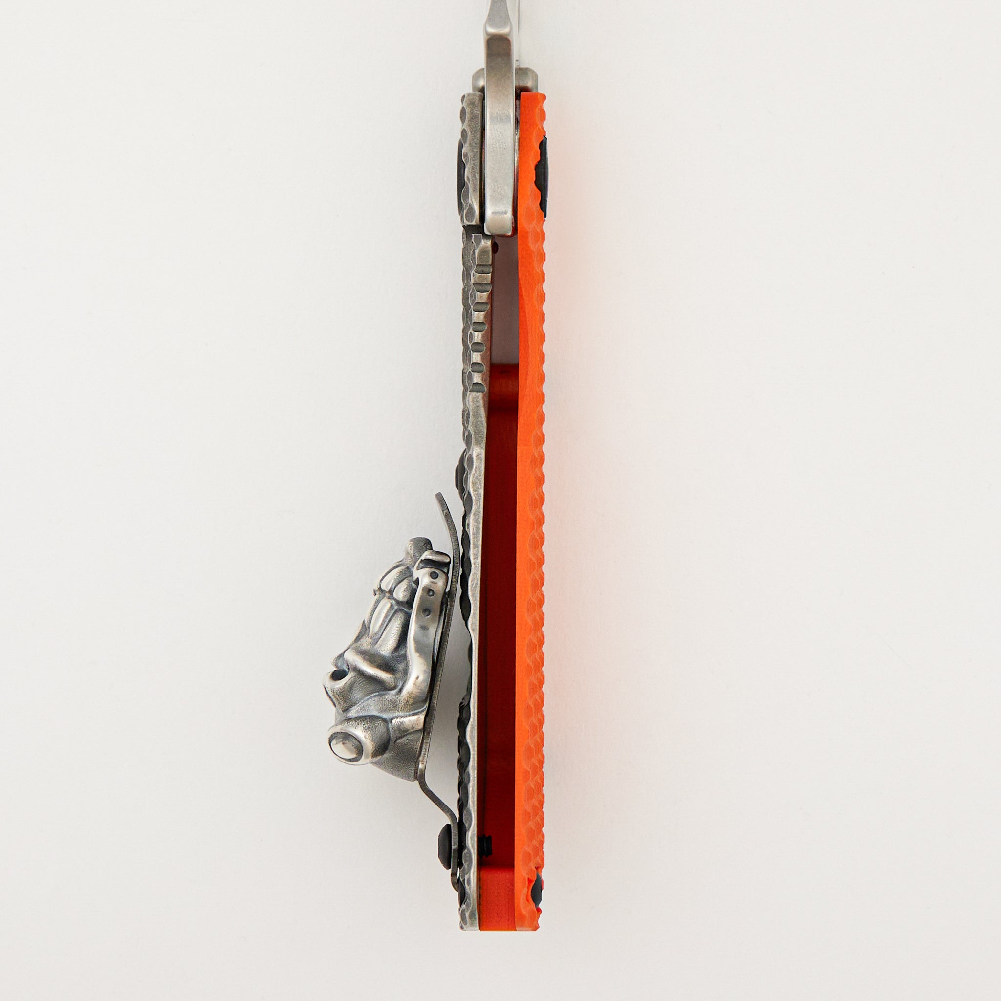 SNG DGG - Drop Point MagnaCut Blade - Titanium/Orange G10 Handle - Starlingear/Steel Flame Collaboration Gooner Clip